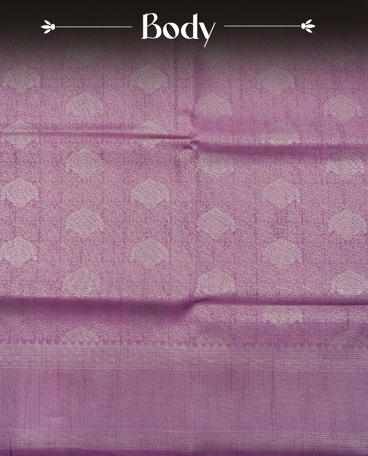 Onion pink colour softie silk saree featuring silver zari, rich pallu floral pattern brocade body, with contrasting self colour border.paired with matching blouse piece.