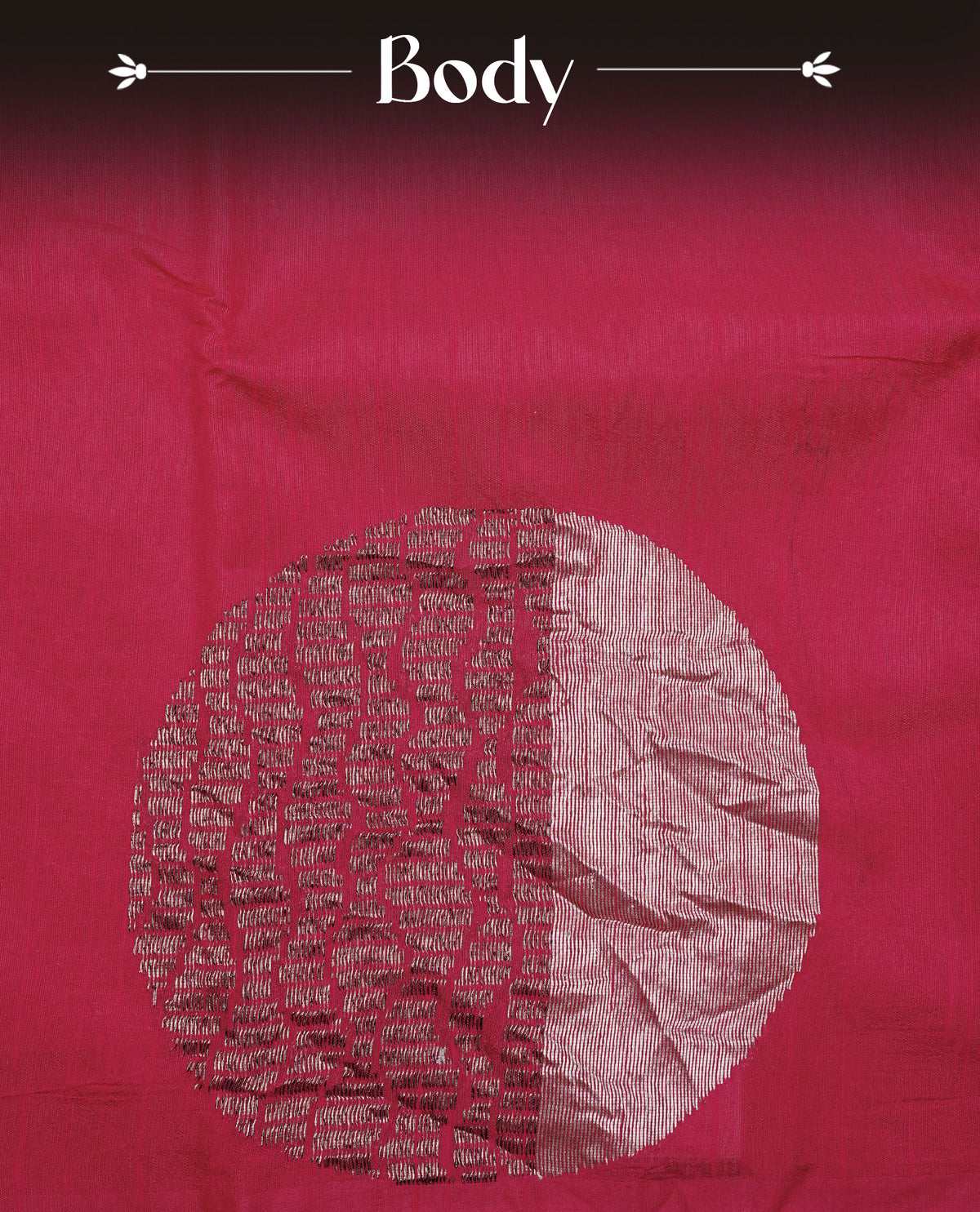Magenta colour semi tussar silk saree featuring bold thread polka dot body, no specific border, comes with matching blouse piece