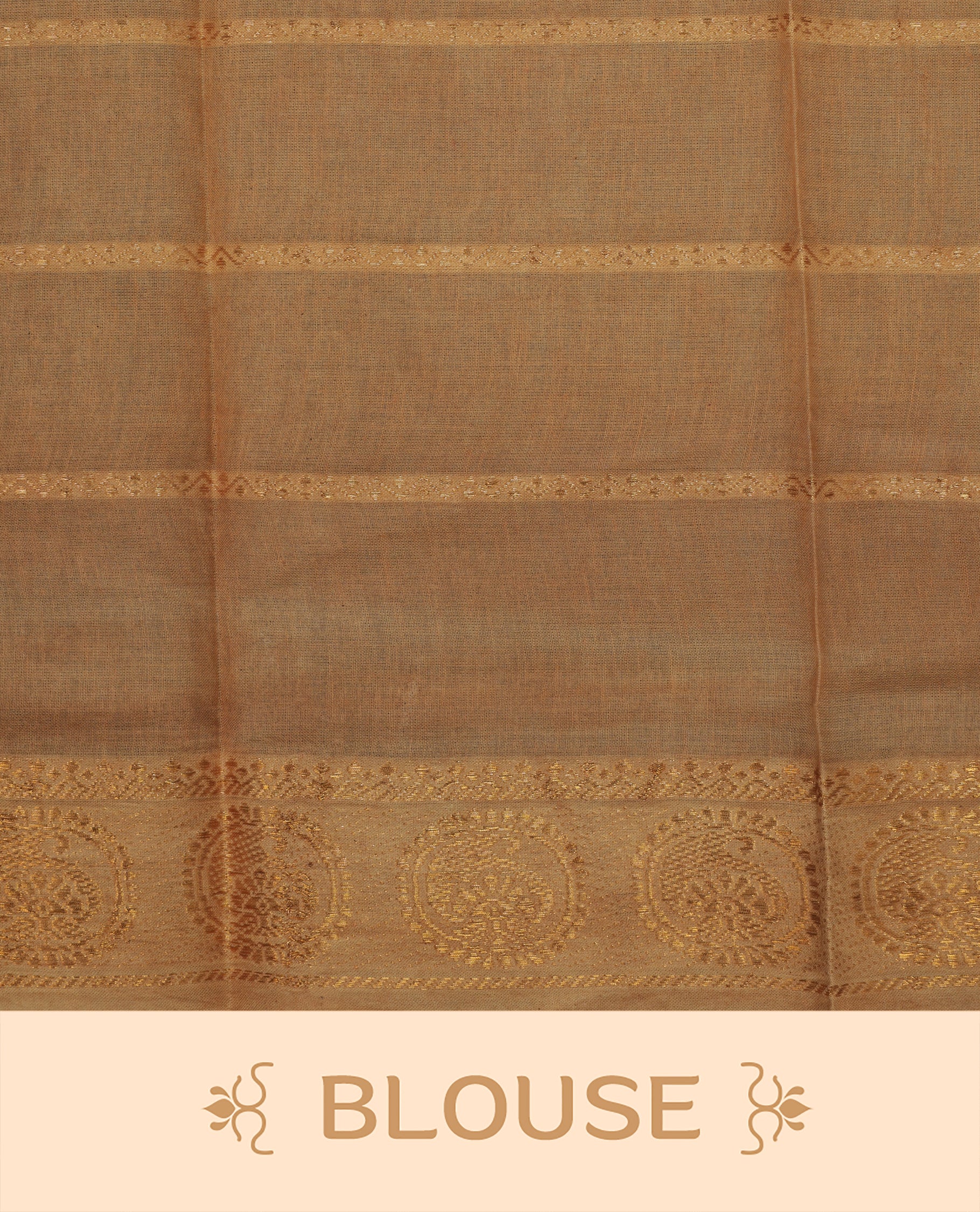 Green colour Sungudi cotton saree featuring Gold zari Stripes on body, Gold Small check zari on Self colour border, paired with matching blouse piece.