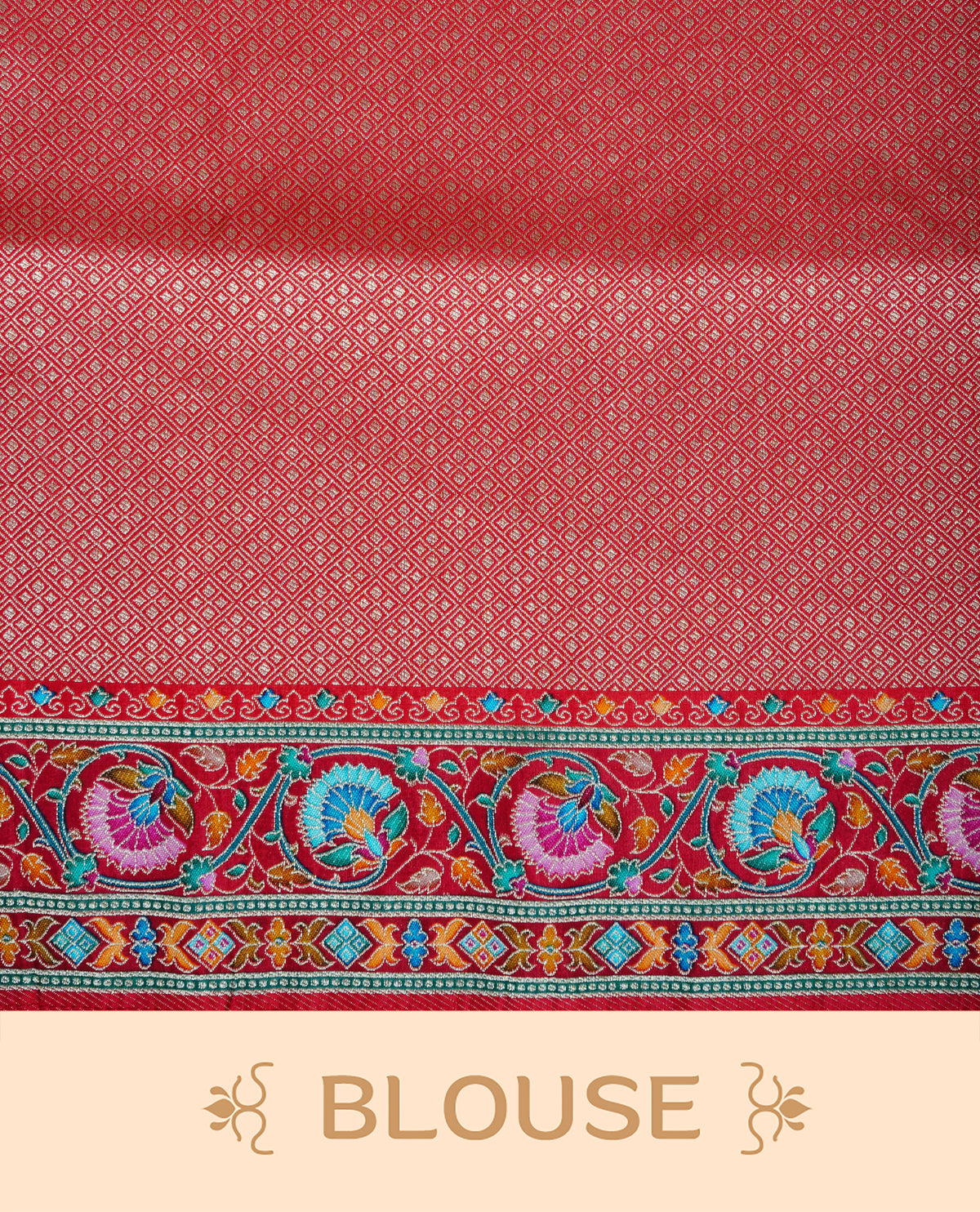 Black Colour Pashmina Saree featuring multi colour patterns on body, complemented by Contrast red colour floral motifs zari patterns on border and Pallu, comes with matching blouse piece
