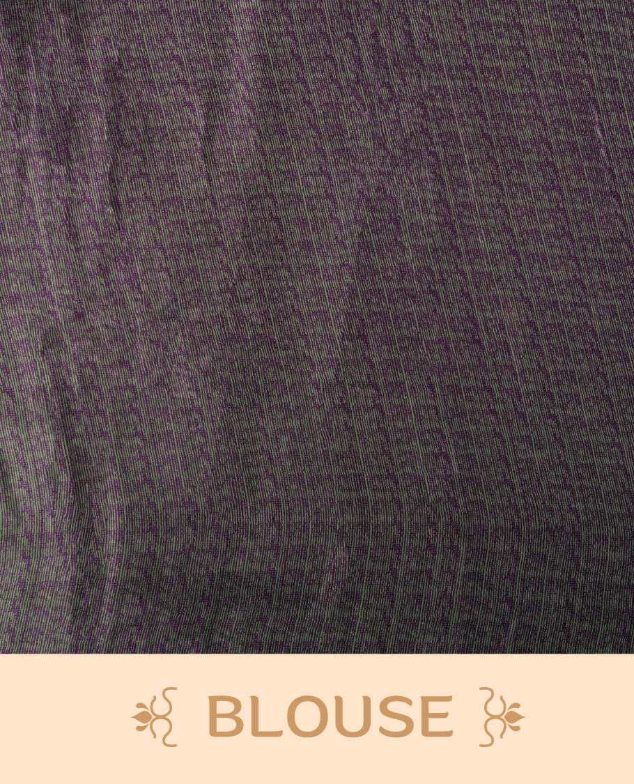 Purple colour saree with with large big polka dots on the body, self stripped pallu & Comes with a stylish matching blouse.