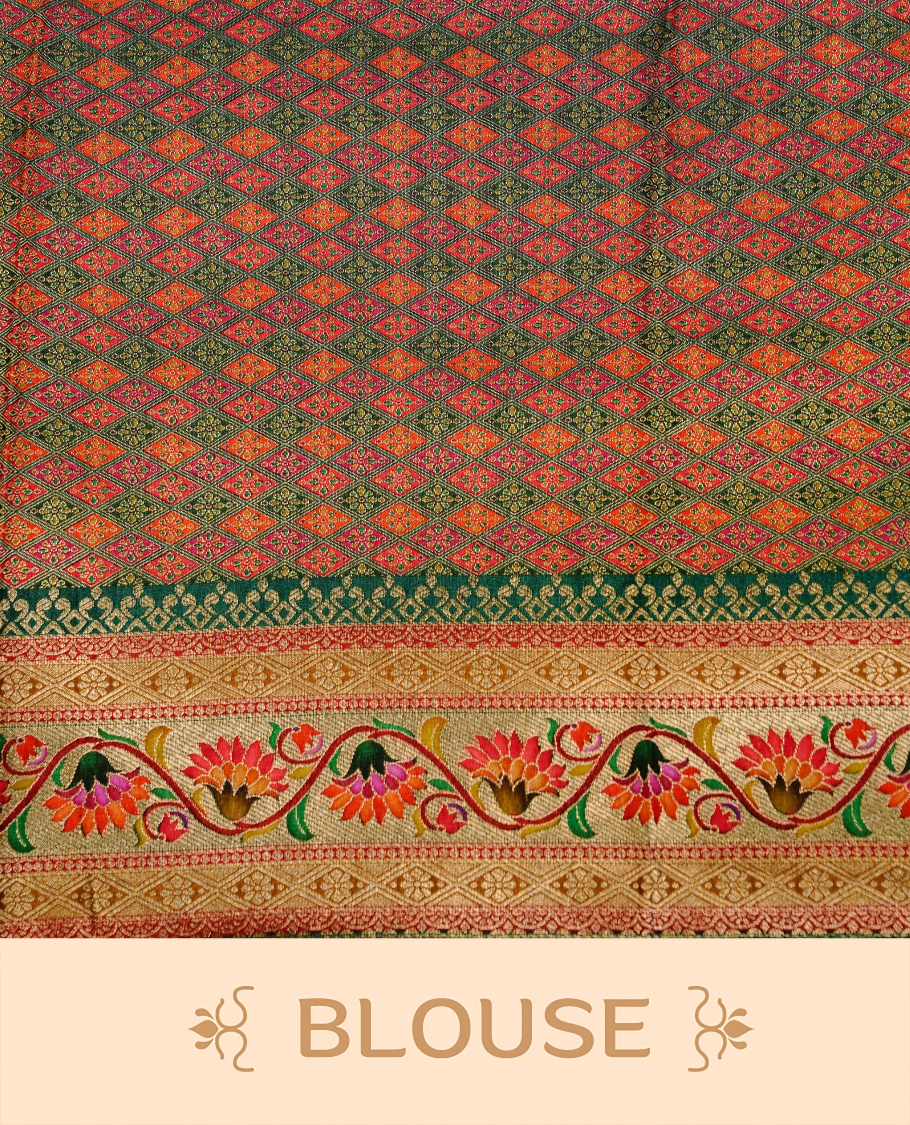 Deep Purple colour Pashmina Saree featuring a floral printed body, a multicolour floral woven border, a rich woven pallu with floral motifs, paired with a matching blouse.