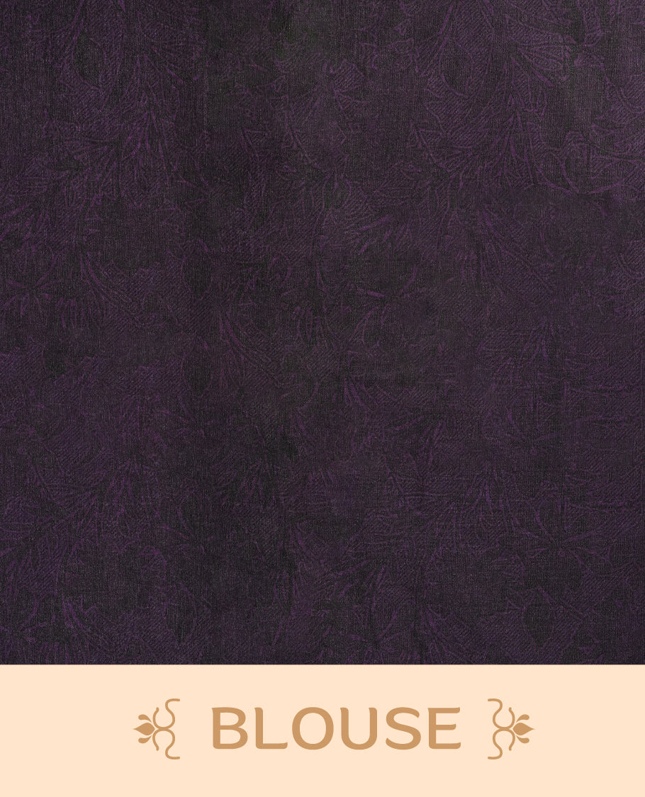 Purple colour saree enhanced with a vibrant multiple colour floral prints on body & pallu, and comes with a matching blouse.
