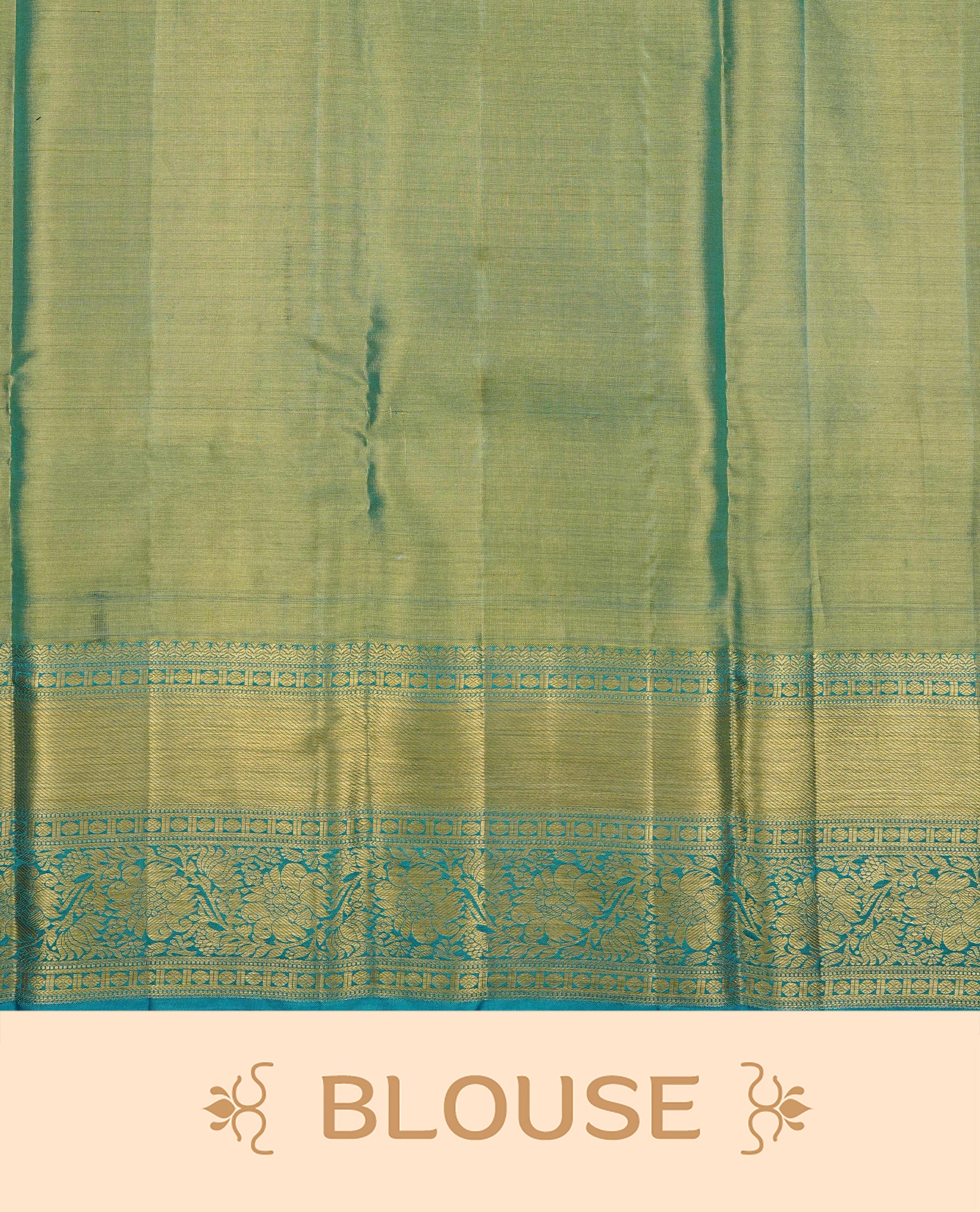 Blue & Gold double shade colour tissue silk saree featuring gold Pattern on body, complemented by self colour with Gold Zari border, comes with matching blouse piece.