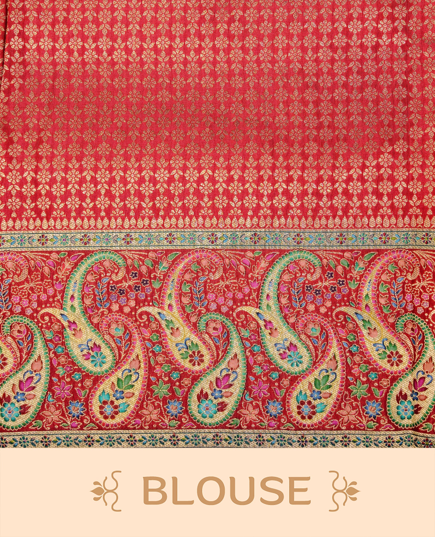 Olive Green colour Pashmina Saree featuring elegant floral and paisley woven motifs, enhanced with a contrast pink woven border and a richly detailed traditional pallu, paired with a matching blouse piece.