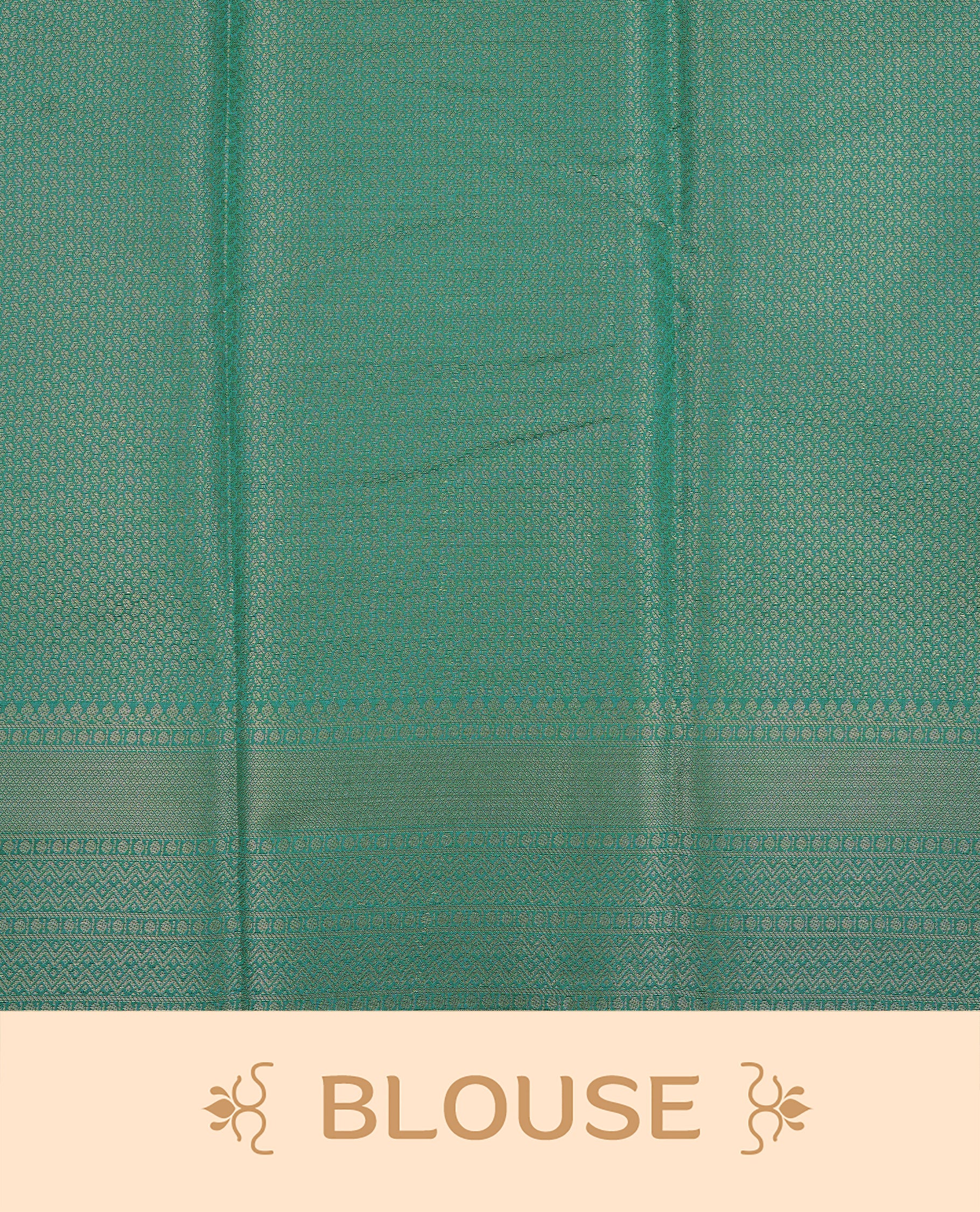 Bottle Green colour Semi Wedding silk saree featuring gold zari Check pattered body, complemented by self colour with traditional border, paired with matching blouse piece.