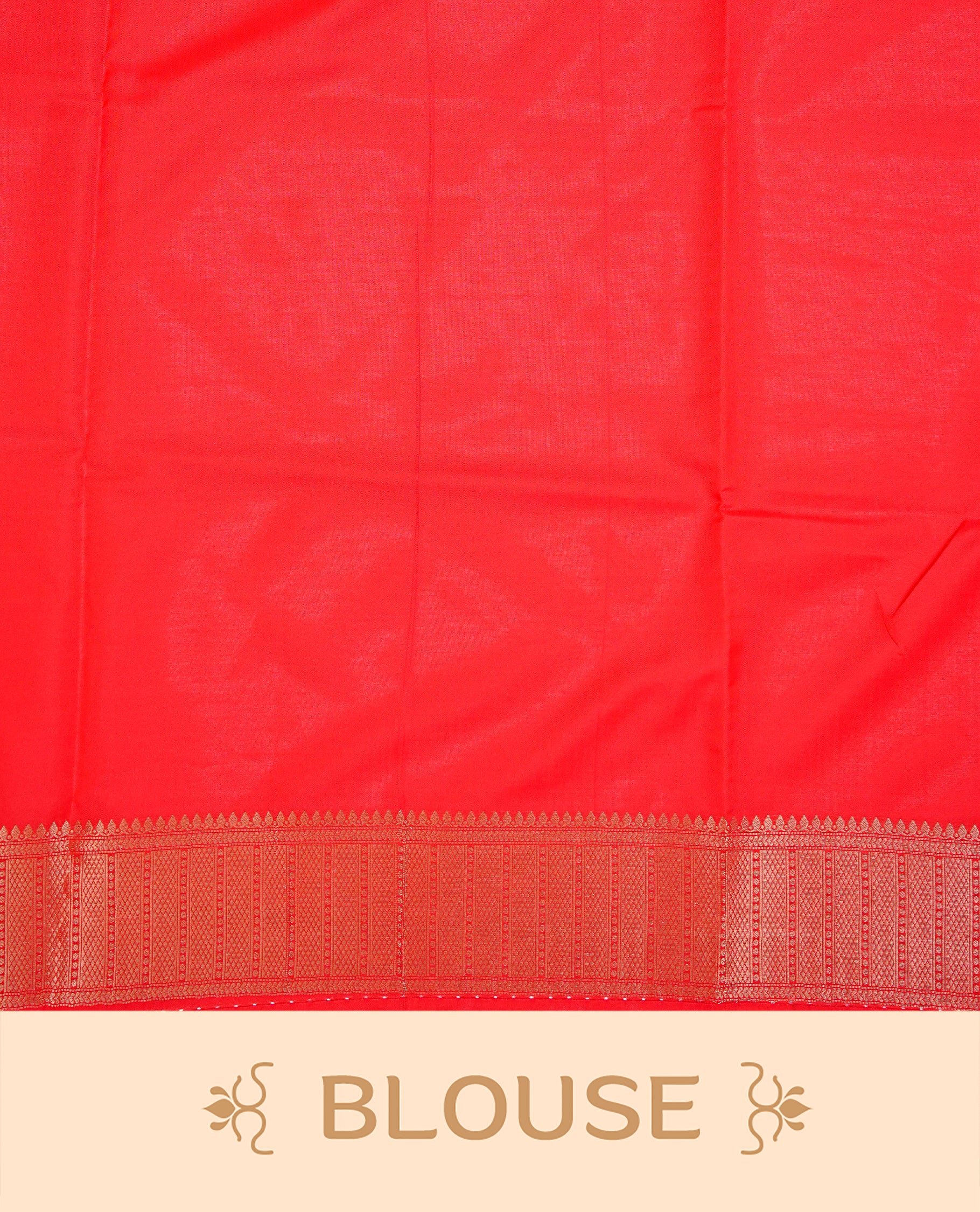 Red Colour Semi Soft Silk Saree Featuring Gold Zari Checks With Delicate Motifs And Stripes Across The Body, Enhanced With A Self Coloured Gold Zari Border, And Paired With A Matching Blouse Piece.