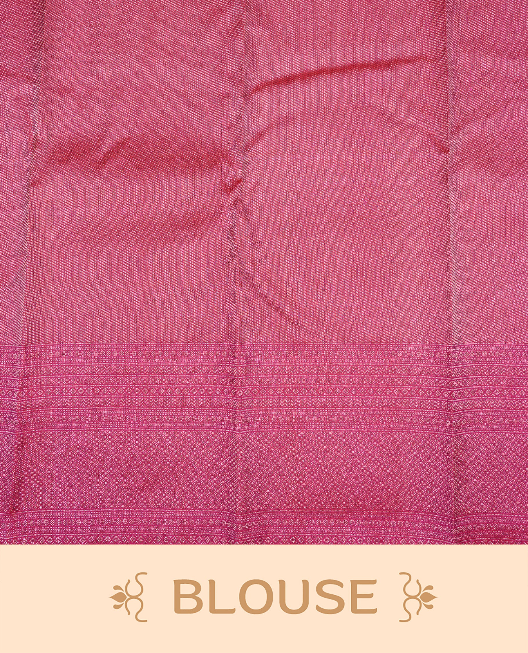 Maroon Pink Colour Wedding silk saree Featuring Gold Zari Pattern on Body, Finished with Self colour With Traditional border, Comes with Matching Blouse Piece.