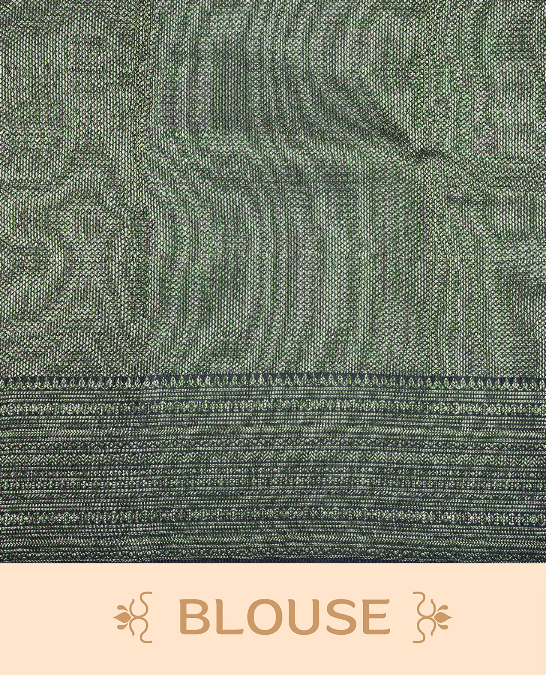 Green Colour Wedding silk saree Featuring Gold Zari Box Pattern on Body, Finished with Self colour With Traditional border, Comes with Matching Blouse Piece.