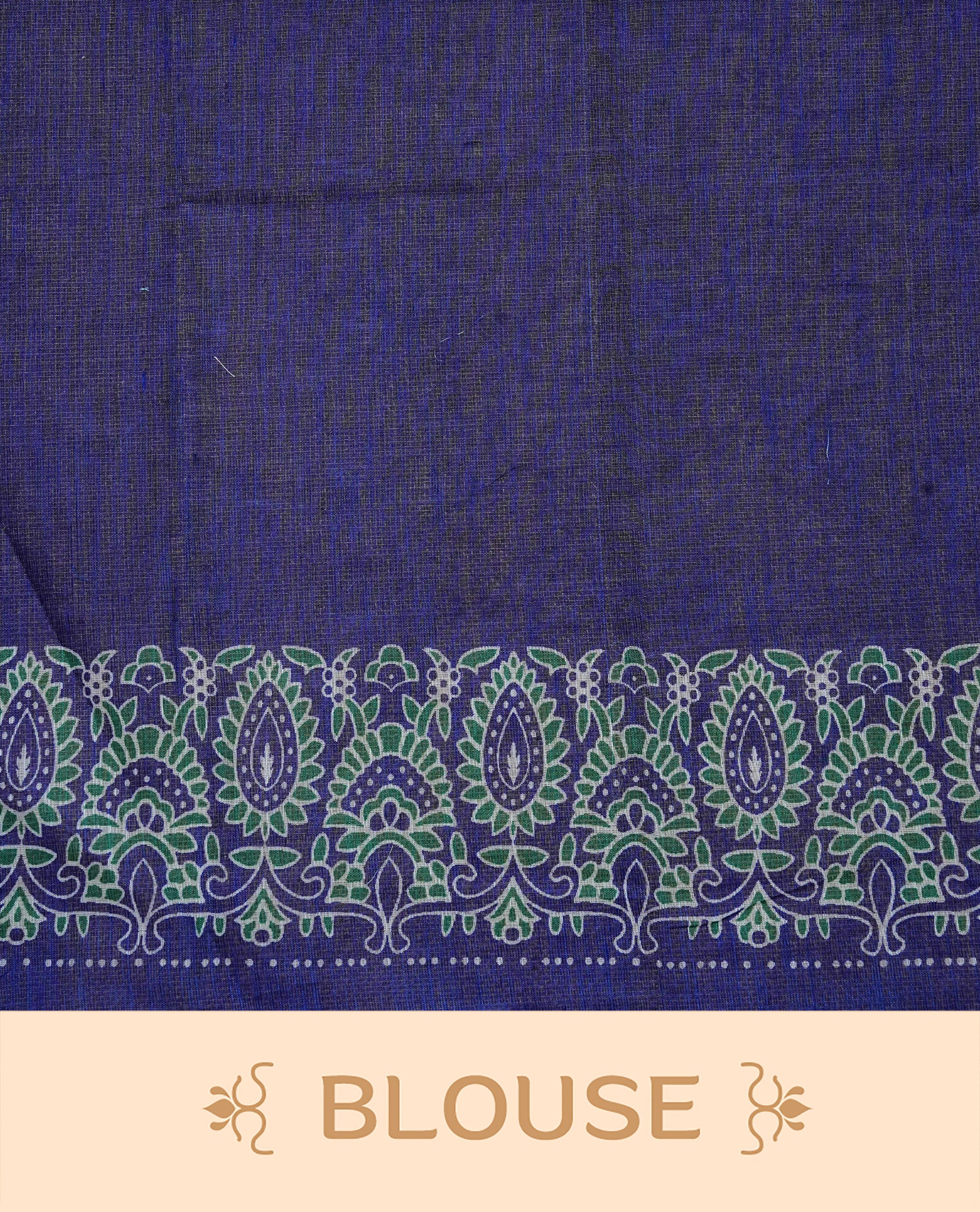 Off White colour Semi Linen Saree Featuring Elegant Floral Print on body, Contrast Blue Colour Border, Minimal Floral print Pallu, Unique Tassel Detailing For Festive Vibe, Contrast Colour Blouse piece.