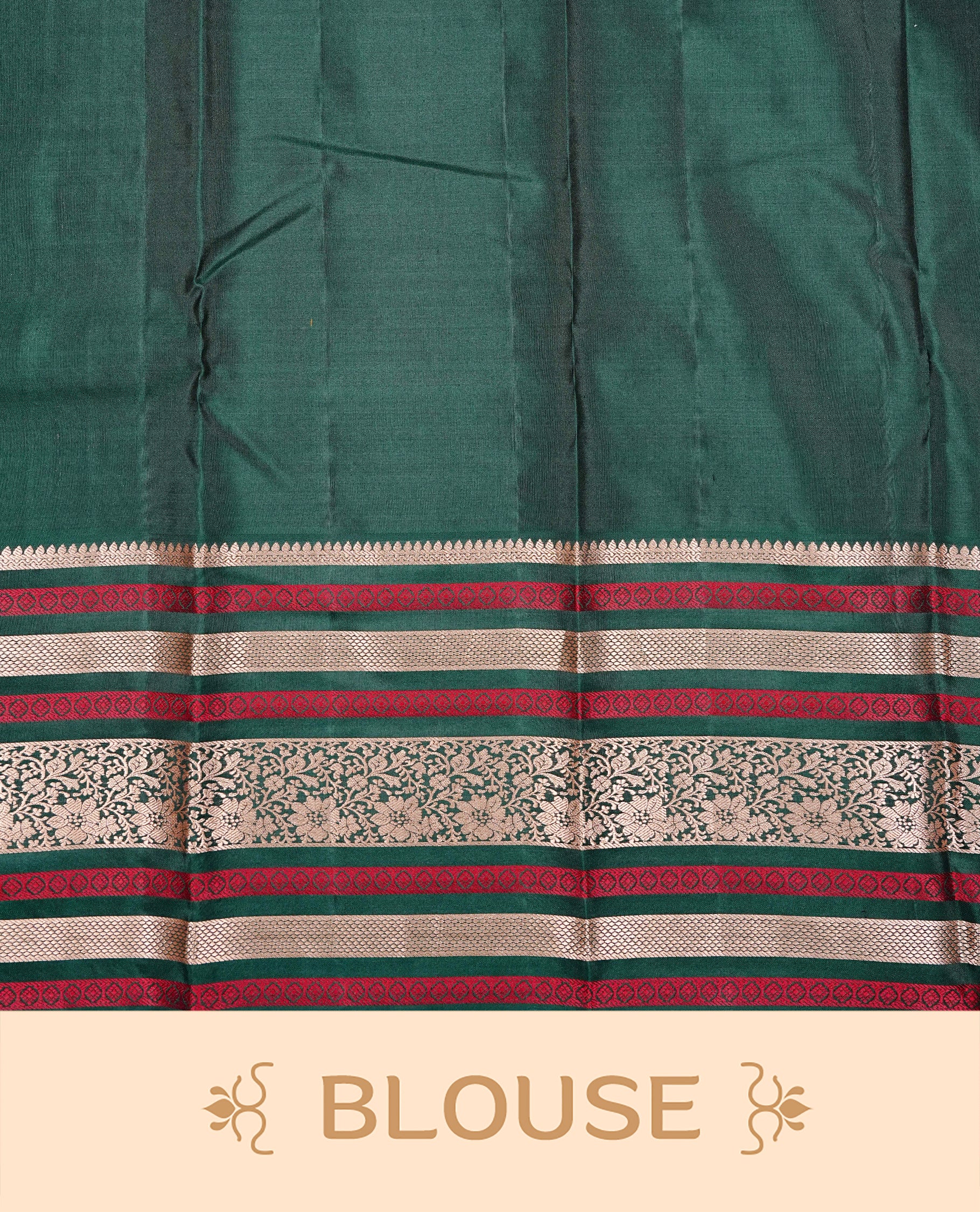Pale Green colour kancheepuram silk saree featuring Gold zari peacock Motifs on body, highlight Green colour with gold zari & mustard stripe pattern border, paired with a matching blouse piece.