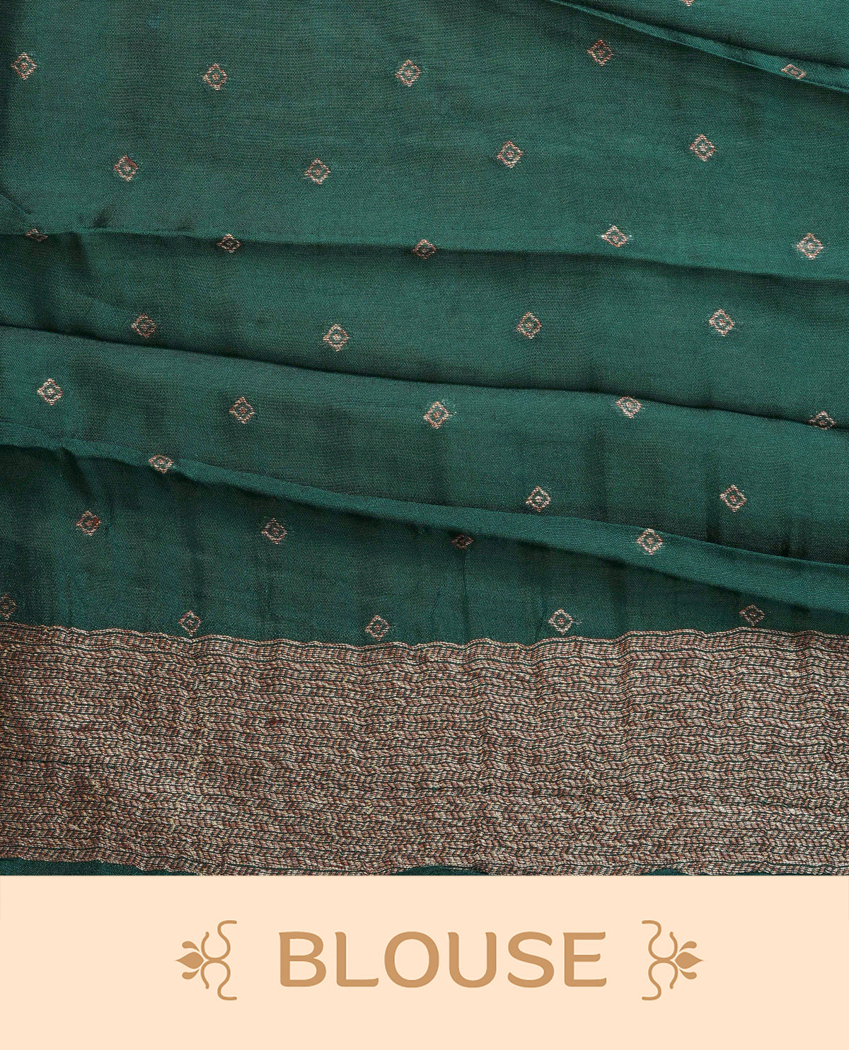 Bottle green colour semi banaras tussar georgette saree