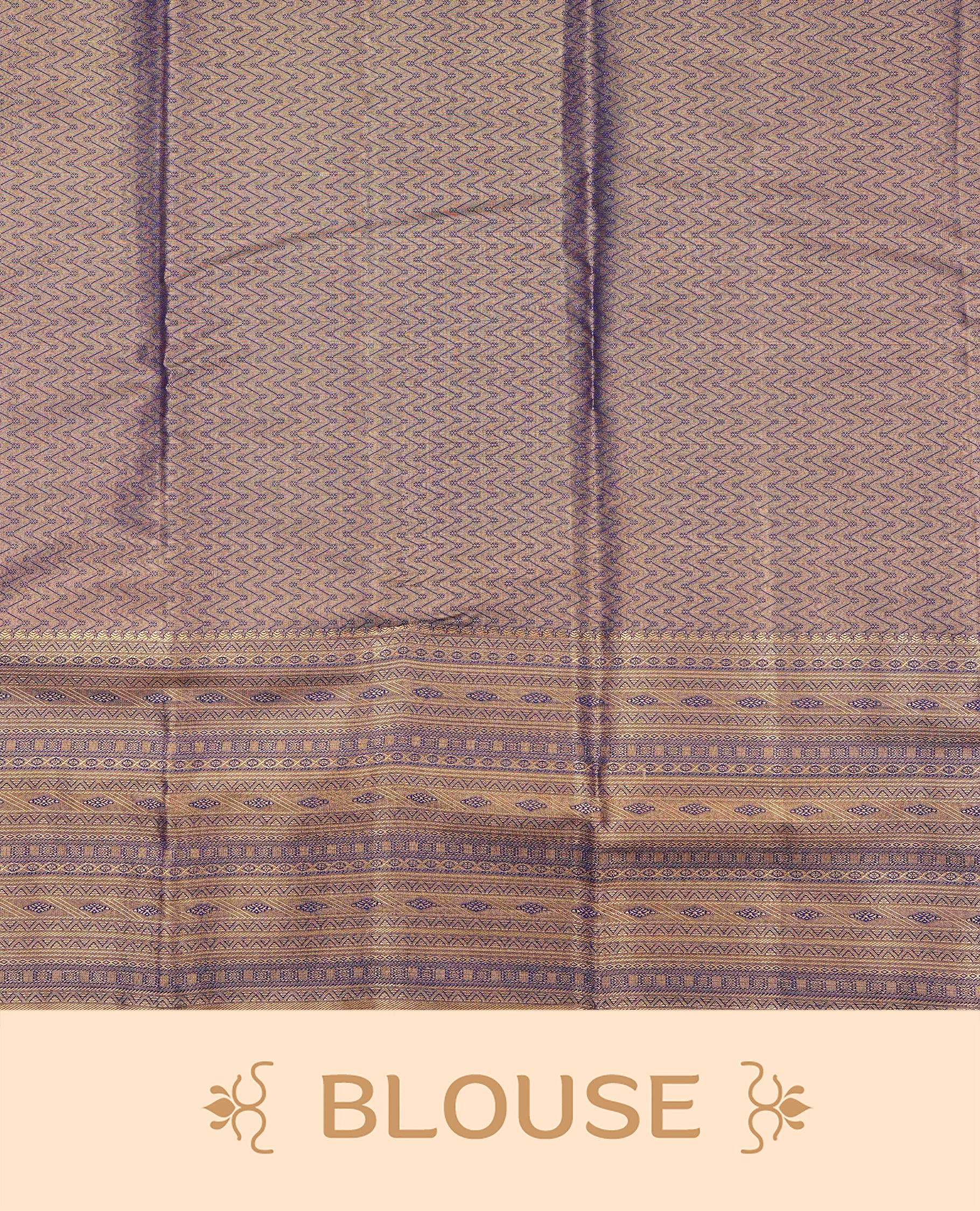 Gold & Blue colour Double shade Semi tissue silk saree featuring Gold zari floral kodi pattern on body, self colour with traditional border, paired with matching.