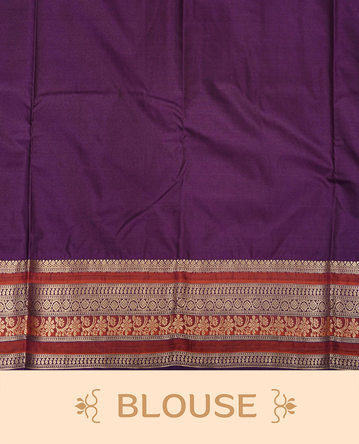 Mustard yellow colour semi wedding silk saree featuring gold zari buttas on body, contrast brown & purple colour traditional border on body, rich pallu comes with matching blouse piece