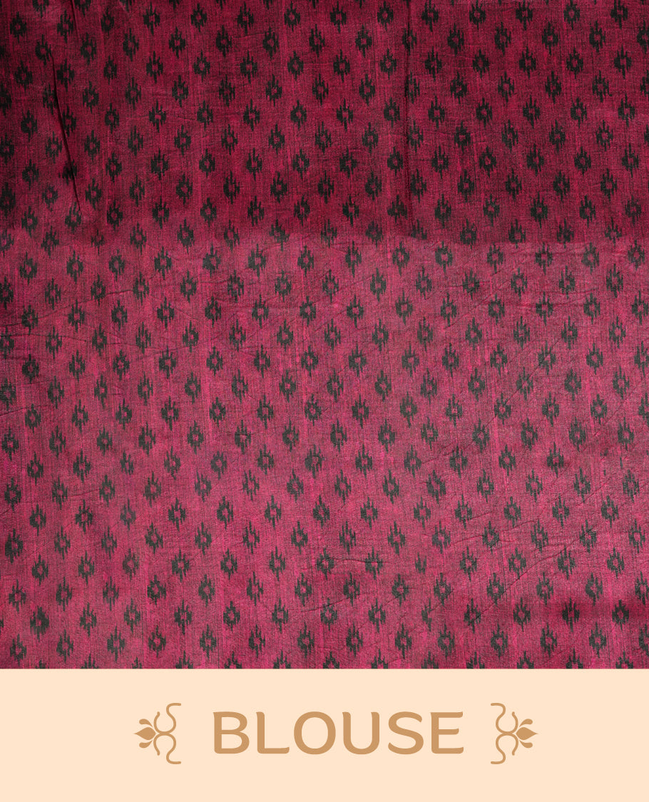 Black colour saree enhanced with a vibrant golden border and multiple colour prints pallu, adorned with intricate golden floral colour prints on the body & comes with a matching blouse.