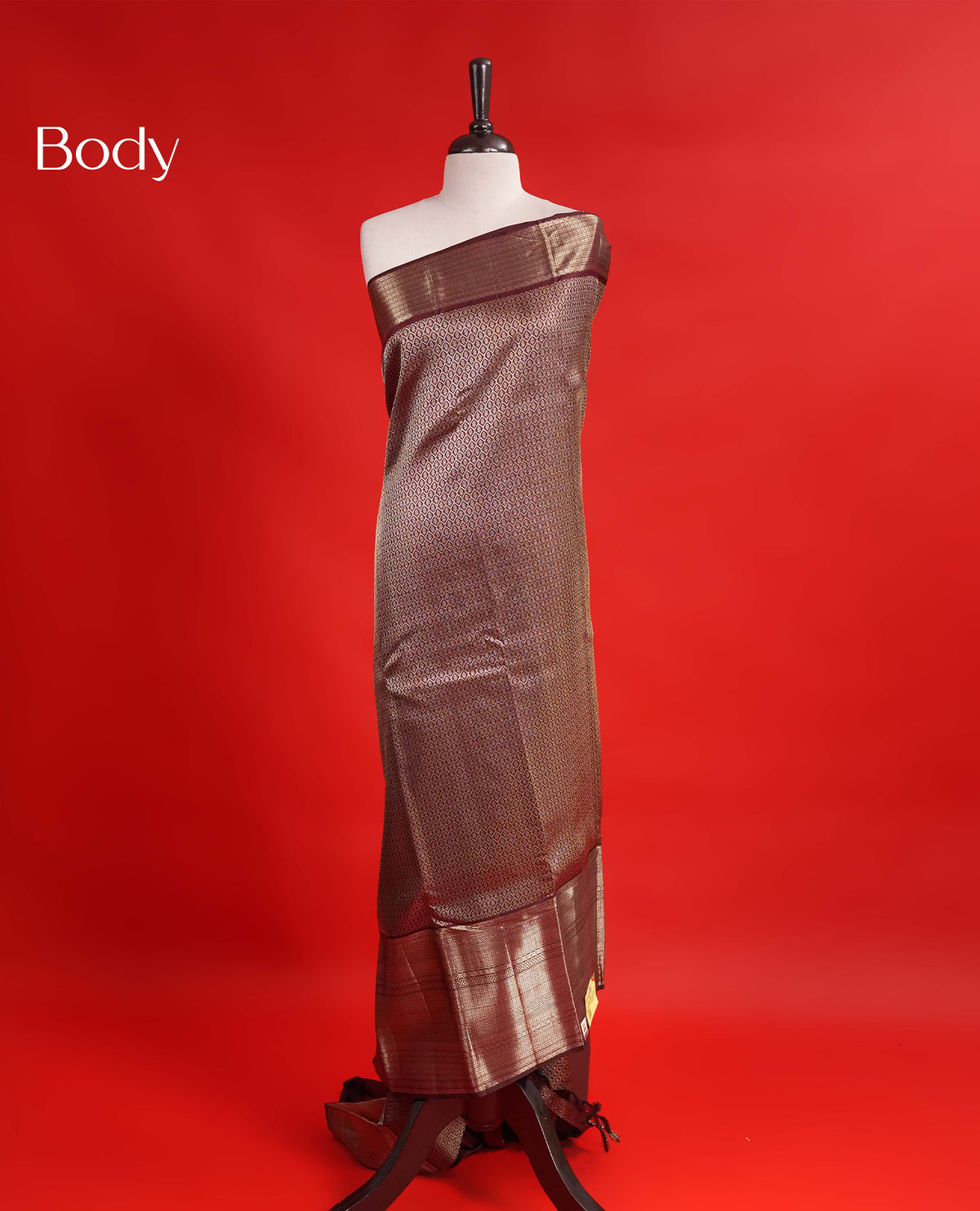 Dark Chocolate Colour Samudrika Silk saree.