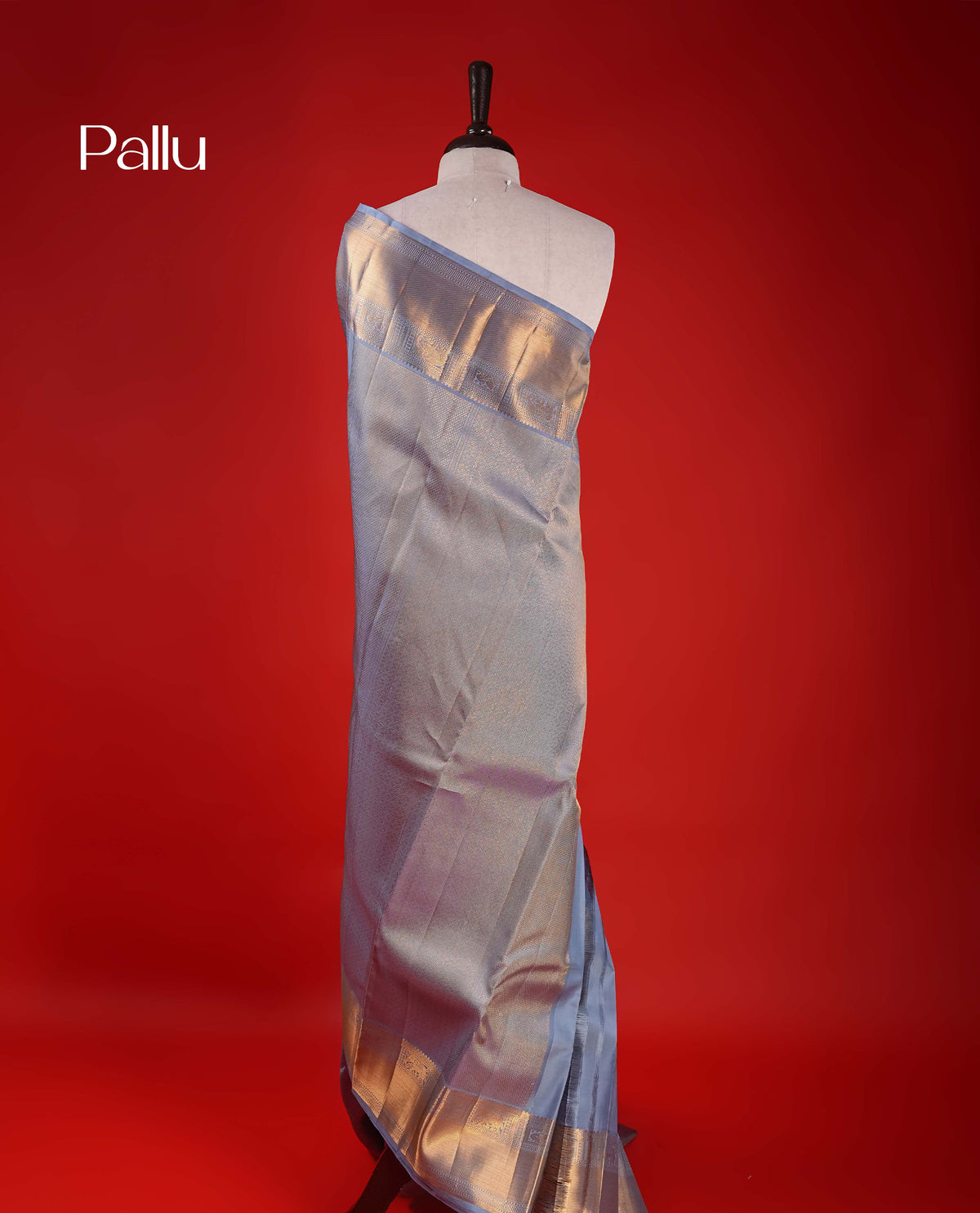 Dusty Blue Colour Samudrika Silk saree.