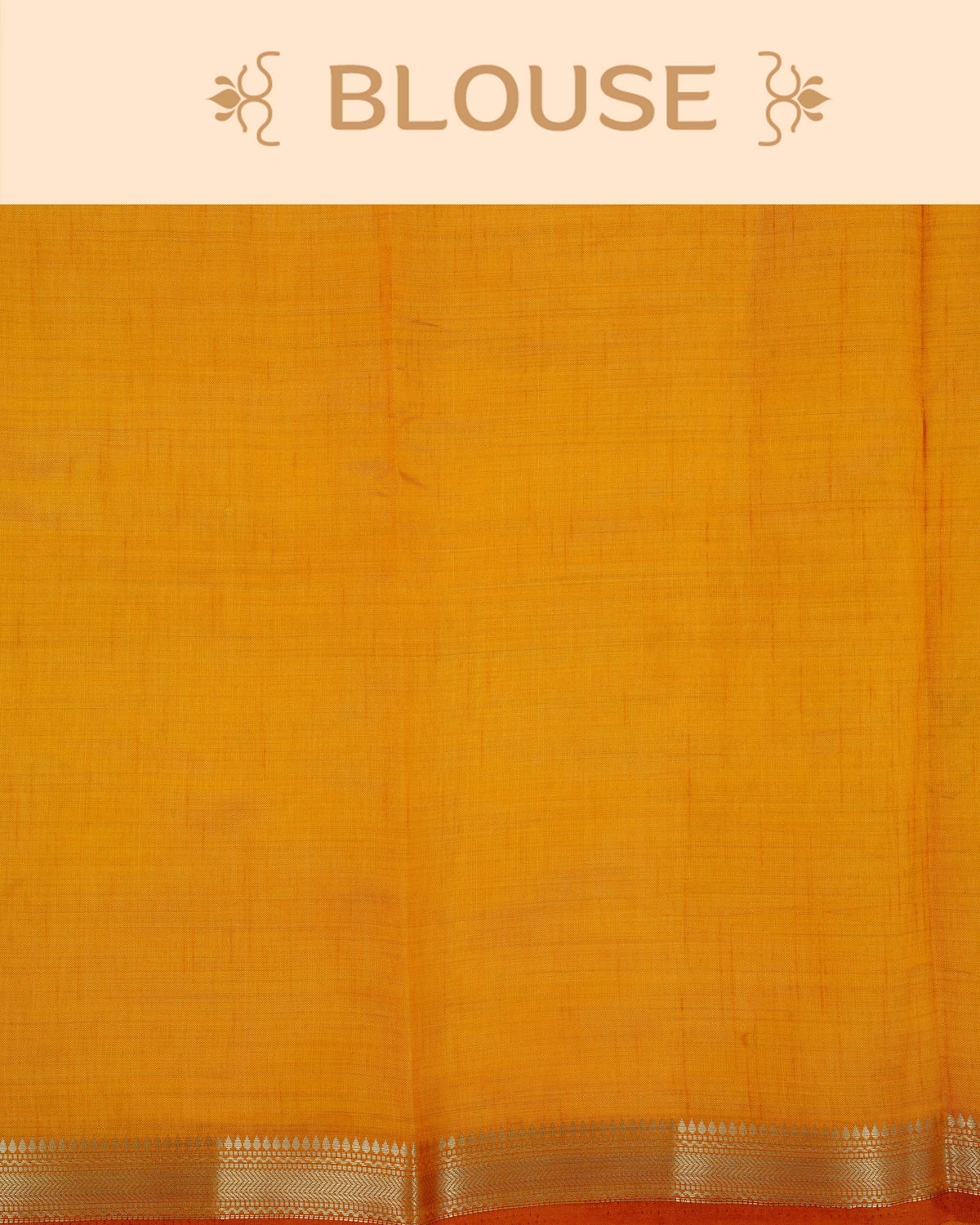 Cream colour Tussar silk saree Featuring Plain body, complemented by Contrast mustard colour gold zari border, paired with matching blouse piece.