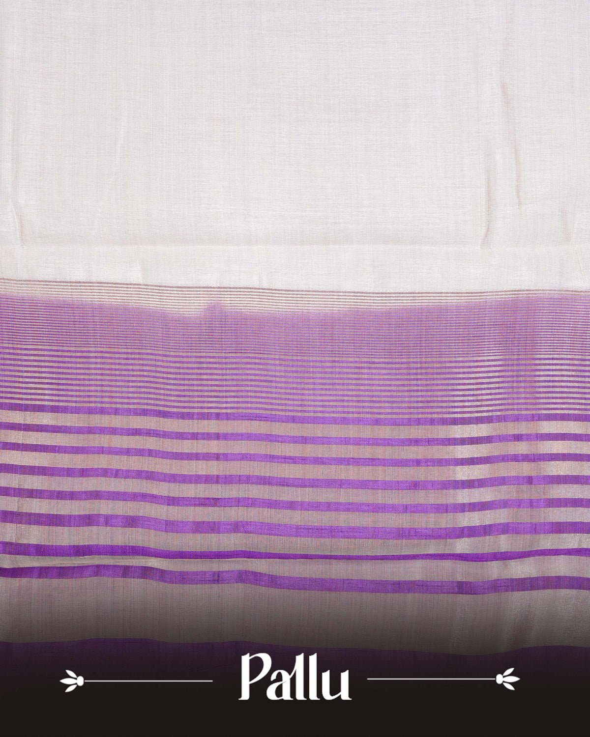 Cream colour Tussar silk saree Featuring Plain body, complemented by Contrast purple colour with gold zari peacock & mango motifs on border, paired with matching blouse piece.