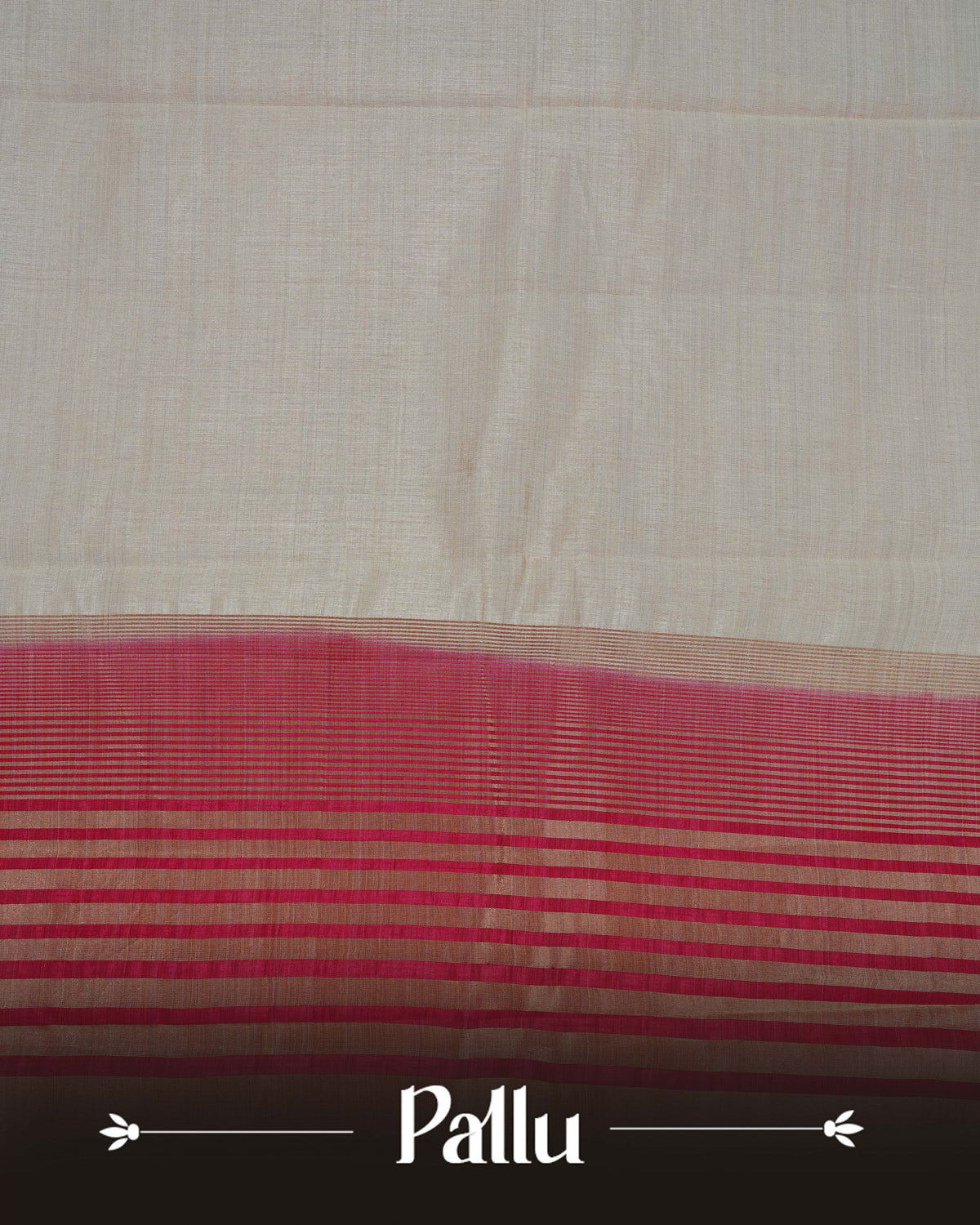 Cream colour Tussar silk saree Featuring Plain body, complemented by Contrast pink colour double border with zari detailing, paired with matching blouse piece.