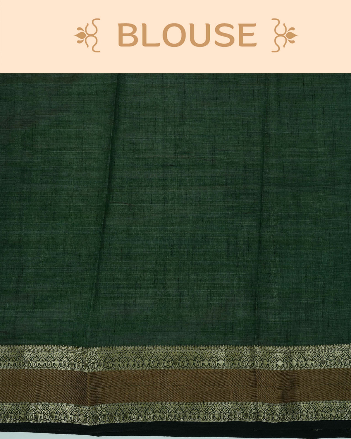 Cream colour Tussar silk saree Featuring Plain body, complemented by Contrast dark green colour double border with zari detailing, paired with matching blouse piece.