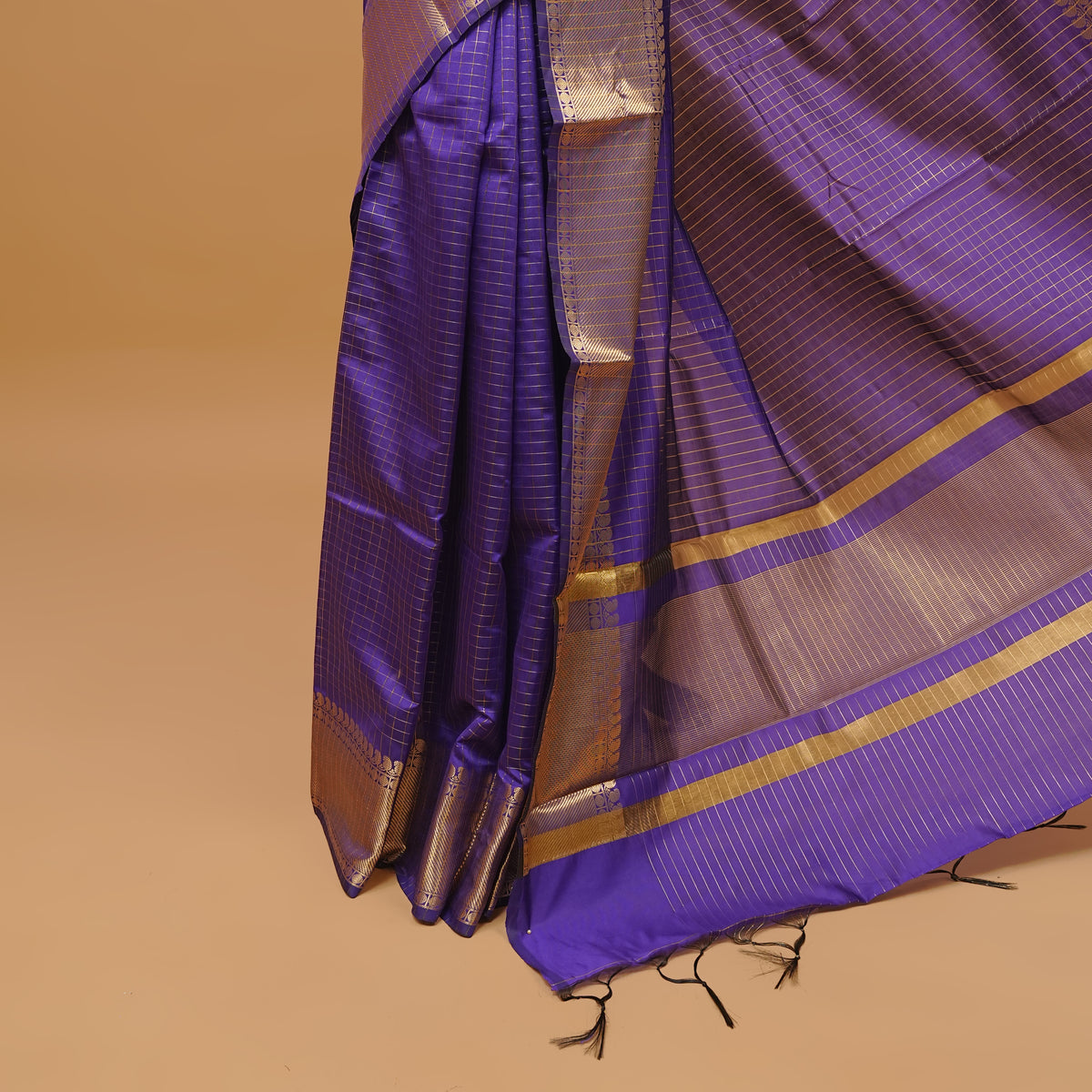 Royal purple colour semi silk saree