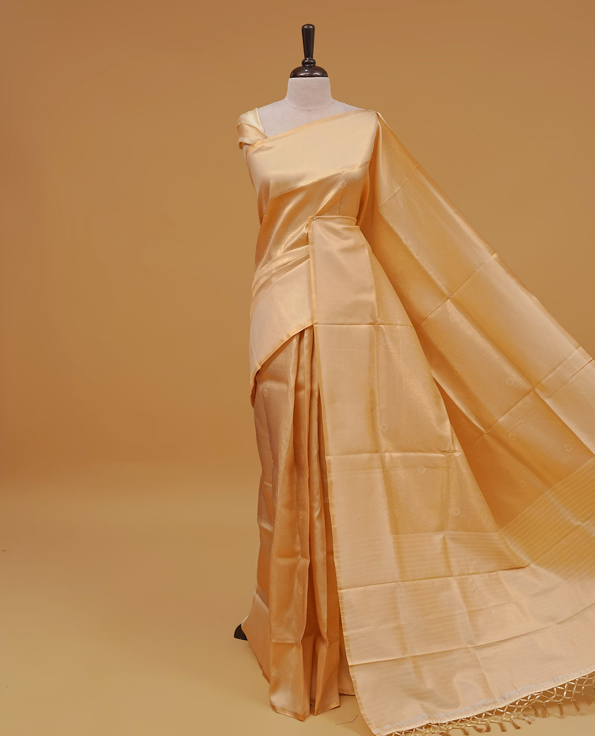 Cream colour Semi Silk Saree