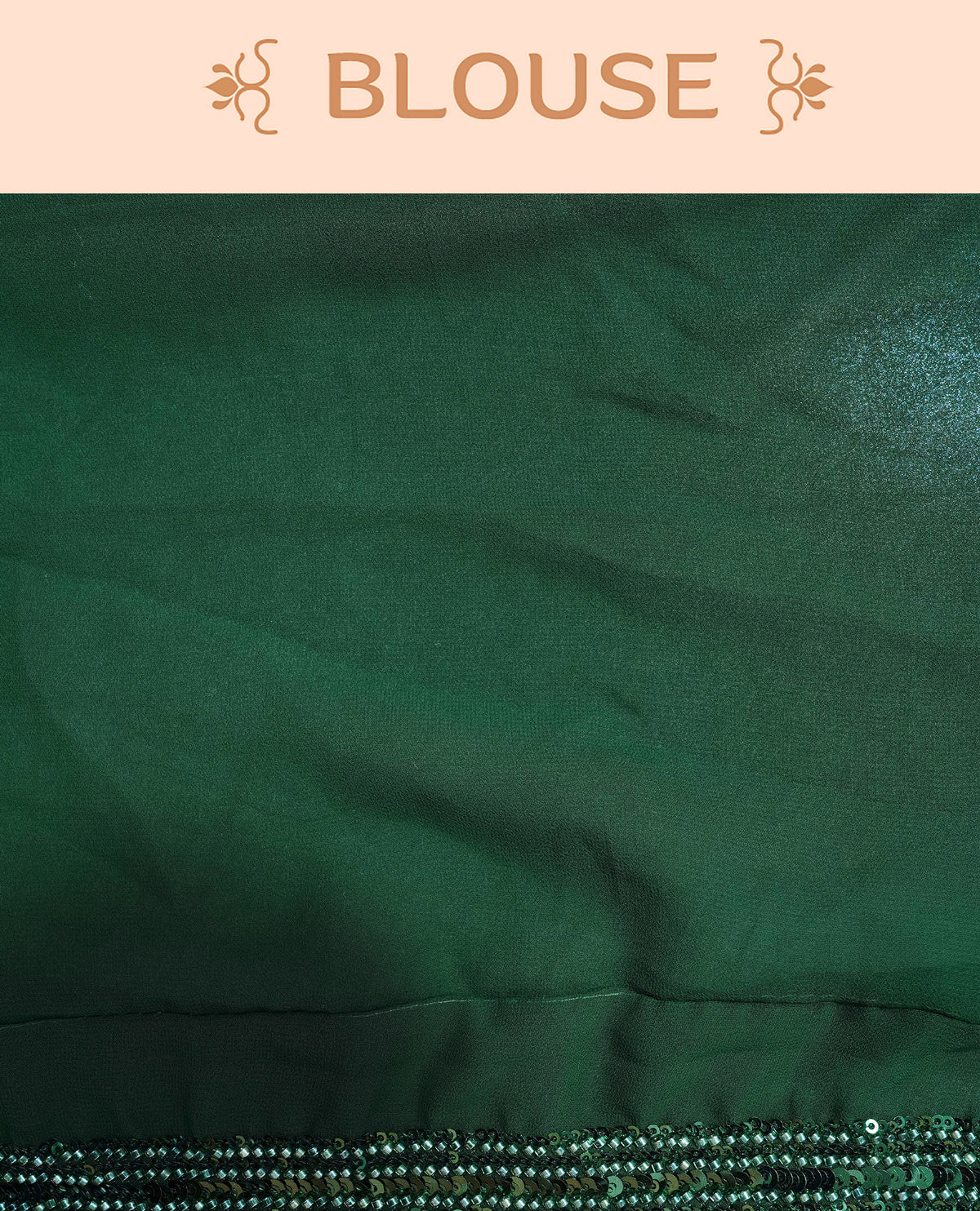 Dark Green colour Organza saree with Cut Beats & Sequins.