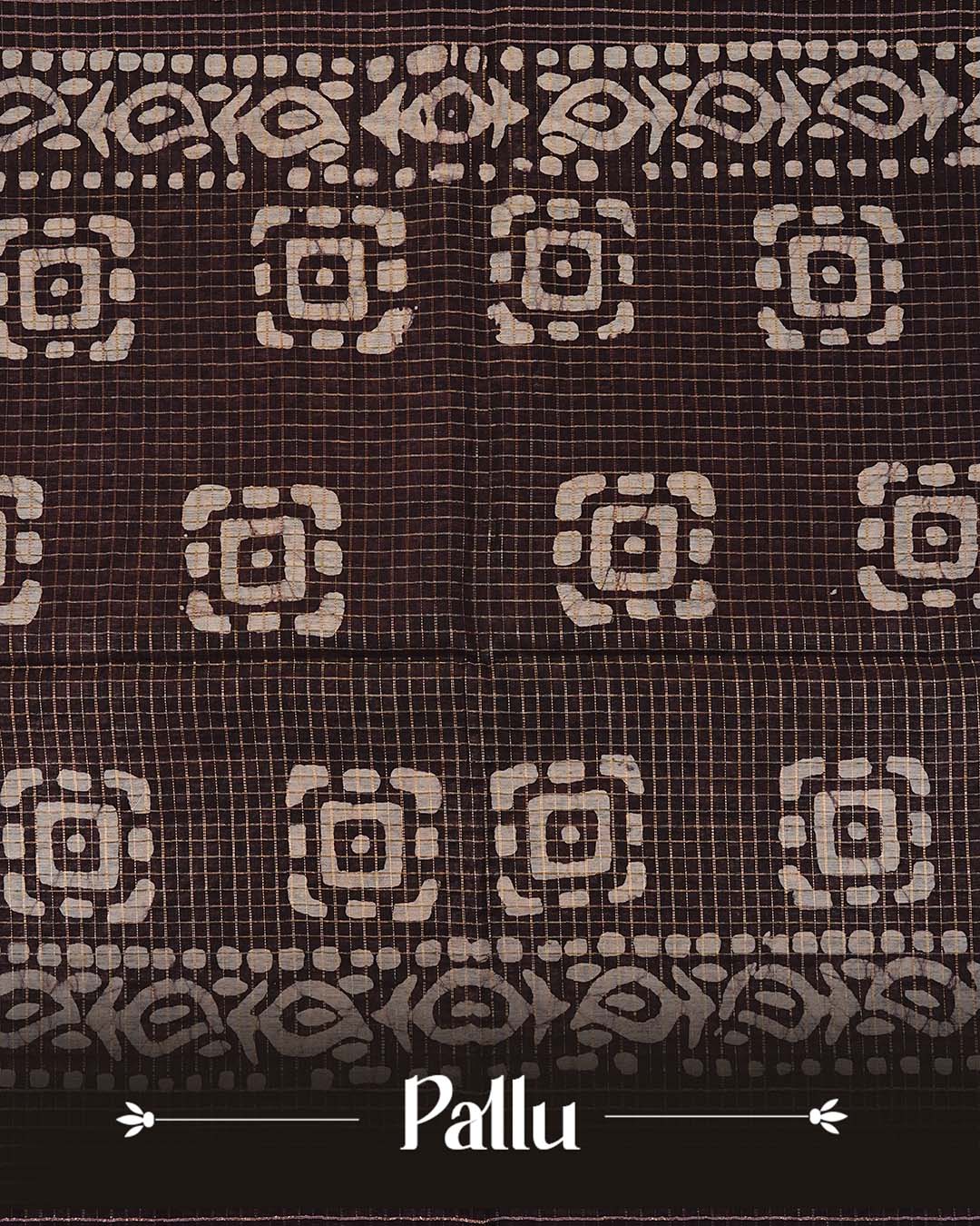 Dark brown colour Tusser Silk saree
