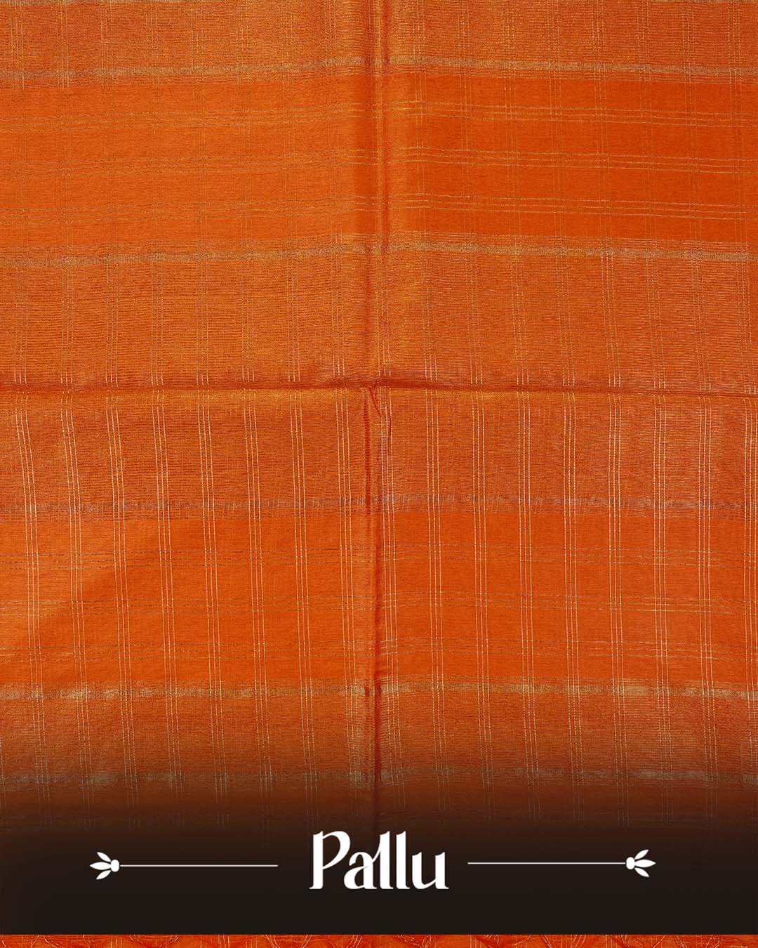 Mustard orange colour Tusser Silk saree