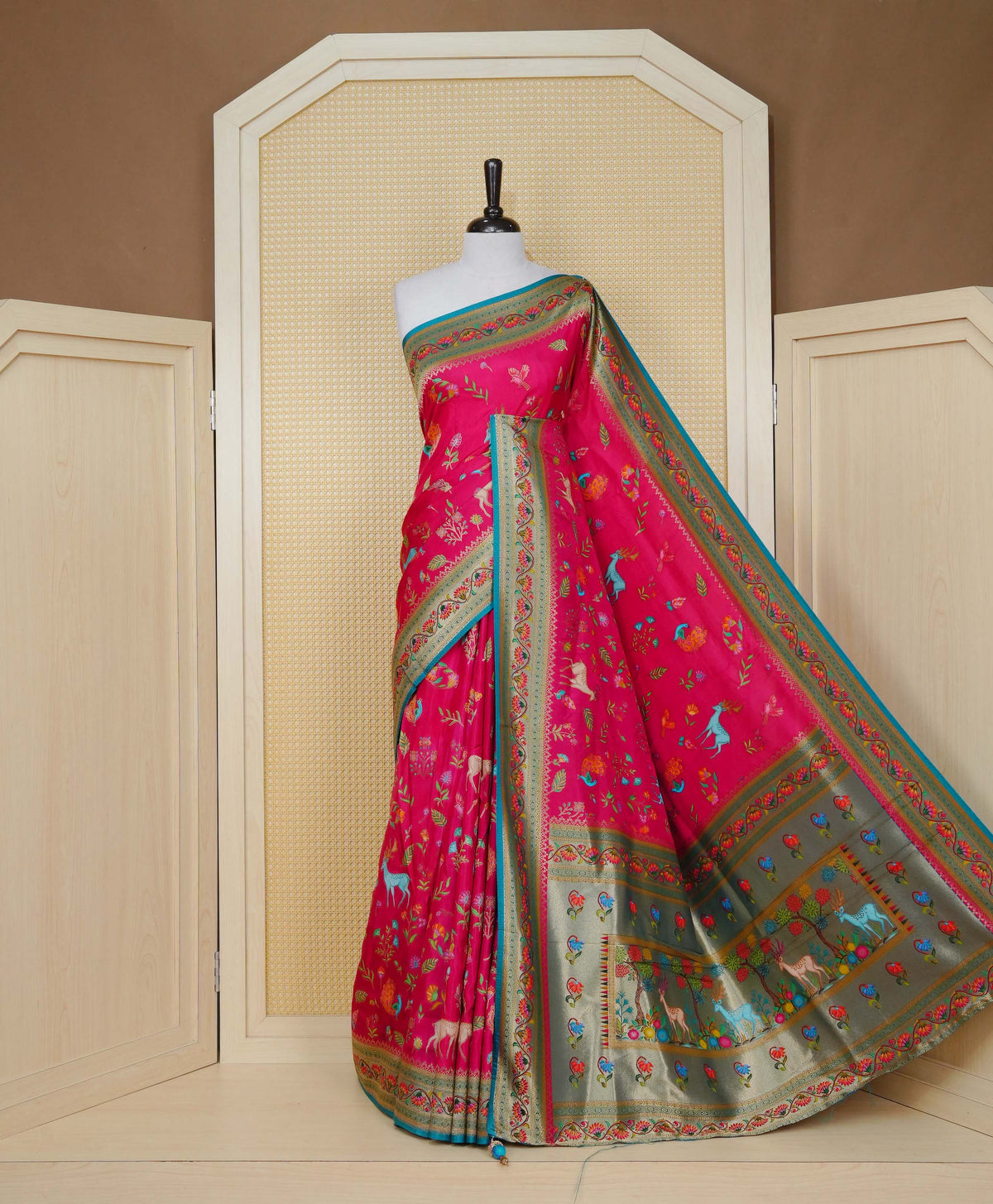 Pink Colour Pashmina Saree