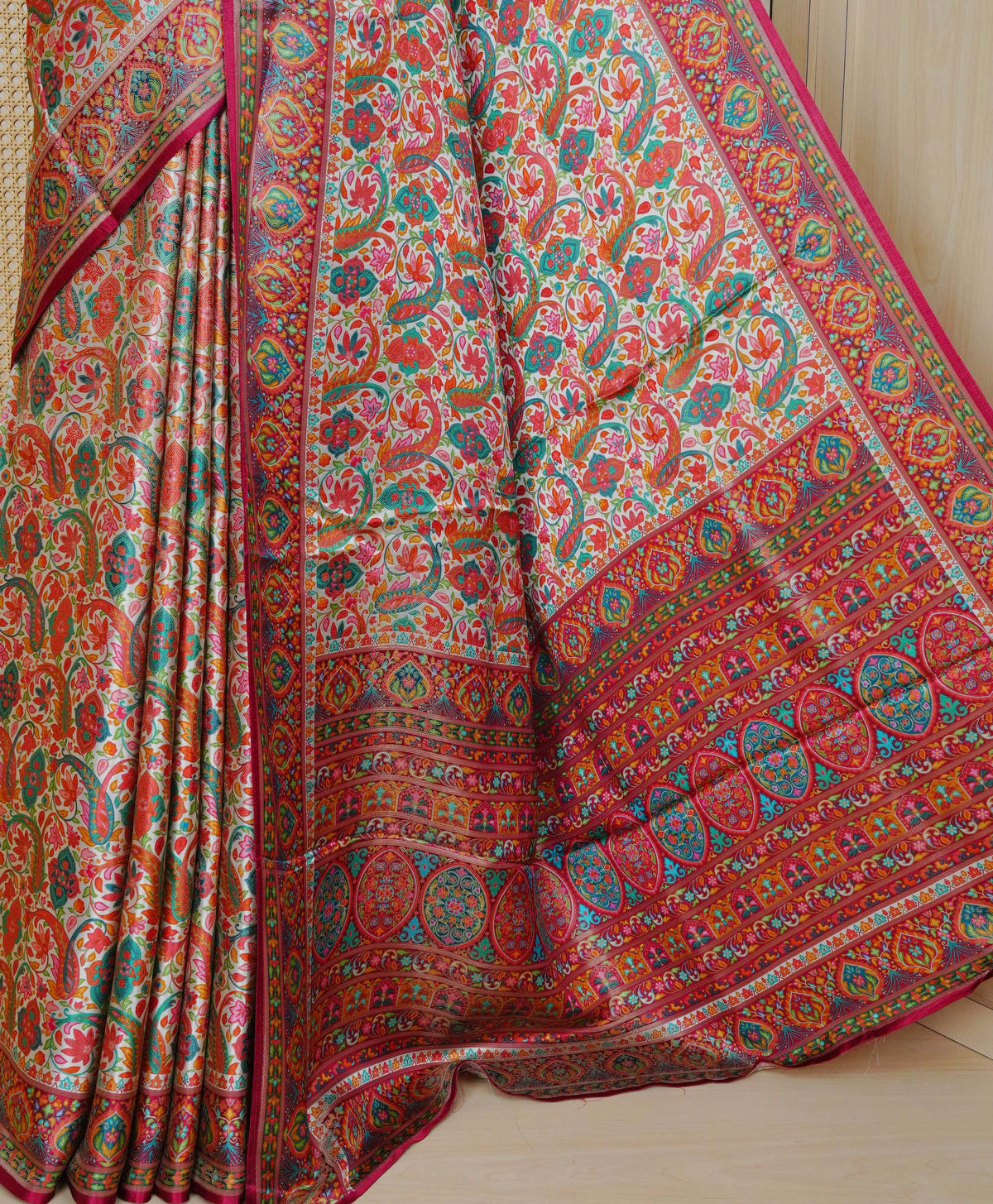 Cream Colour Pashmina Saree