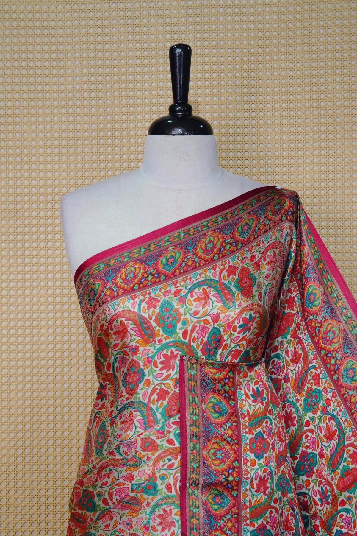 Cream Colour Pashmina Saree