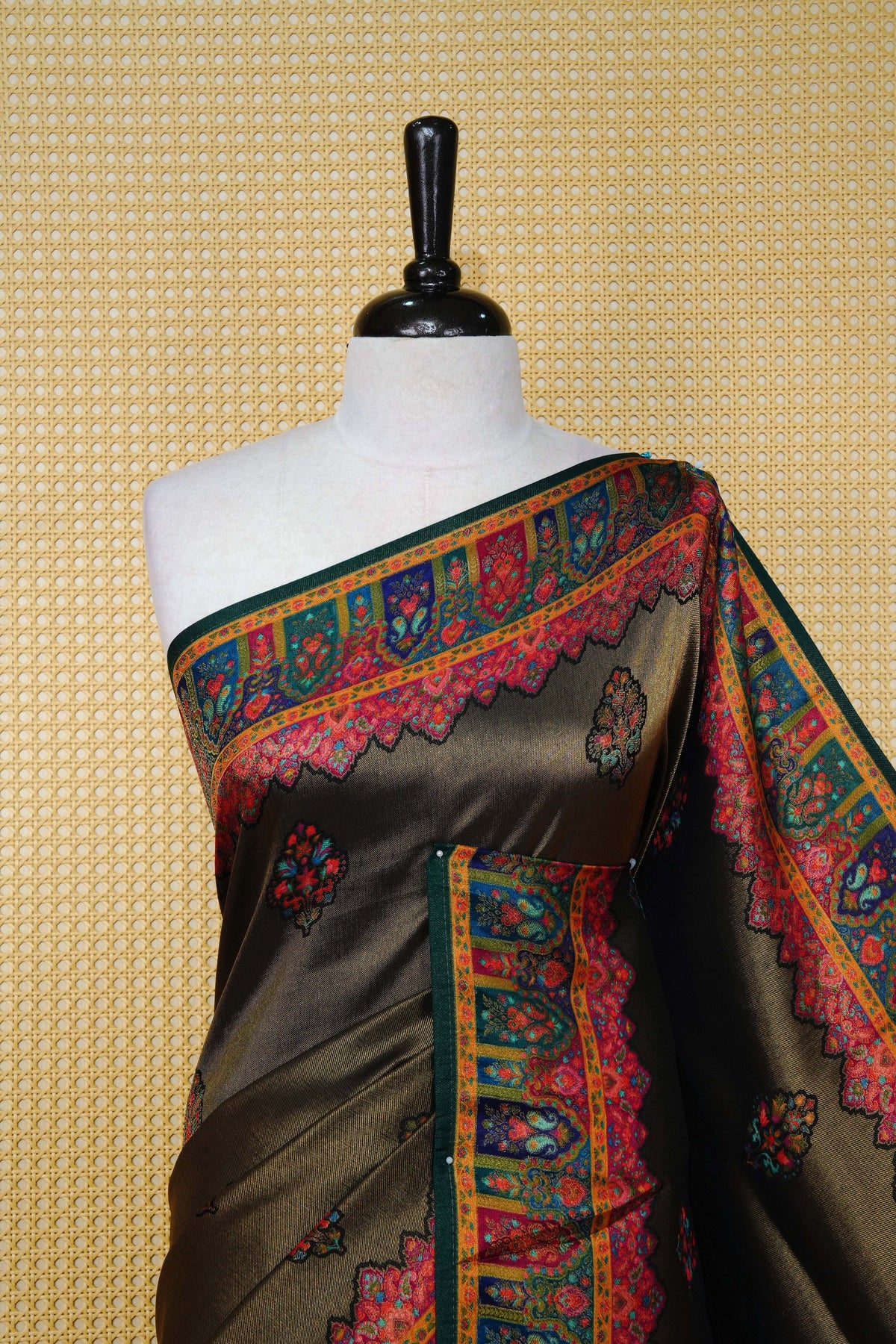 Antique gold Colour Pashmina Saree