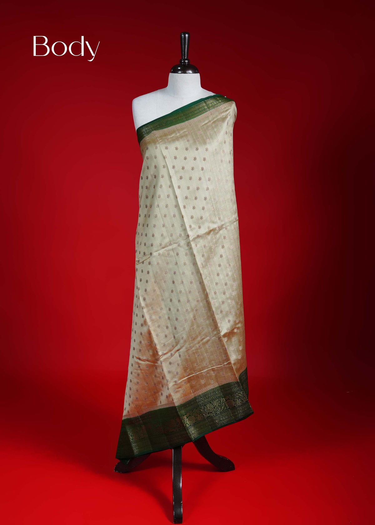 Royal Cream colour Banarasi soft silk saree