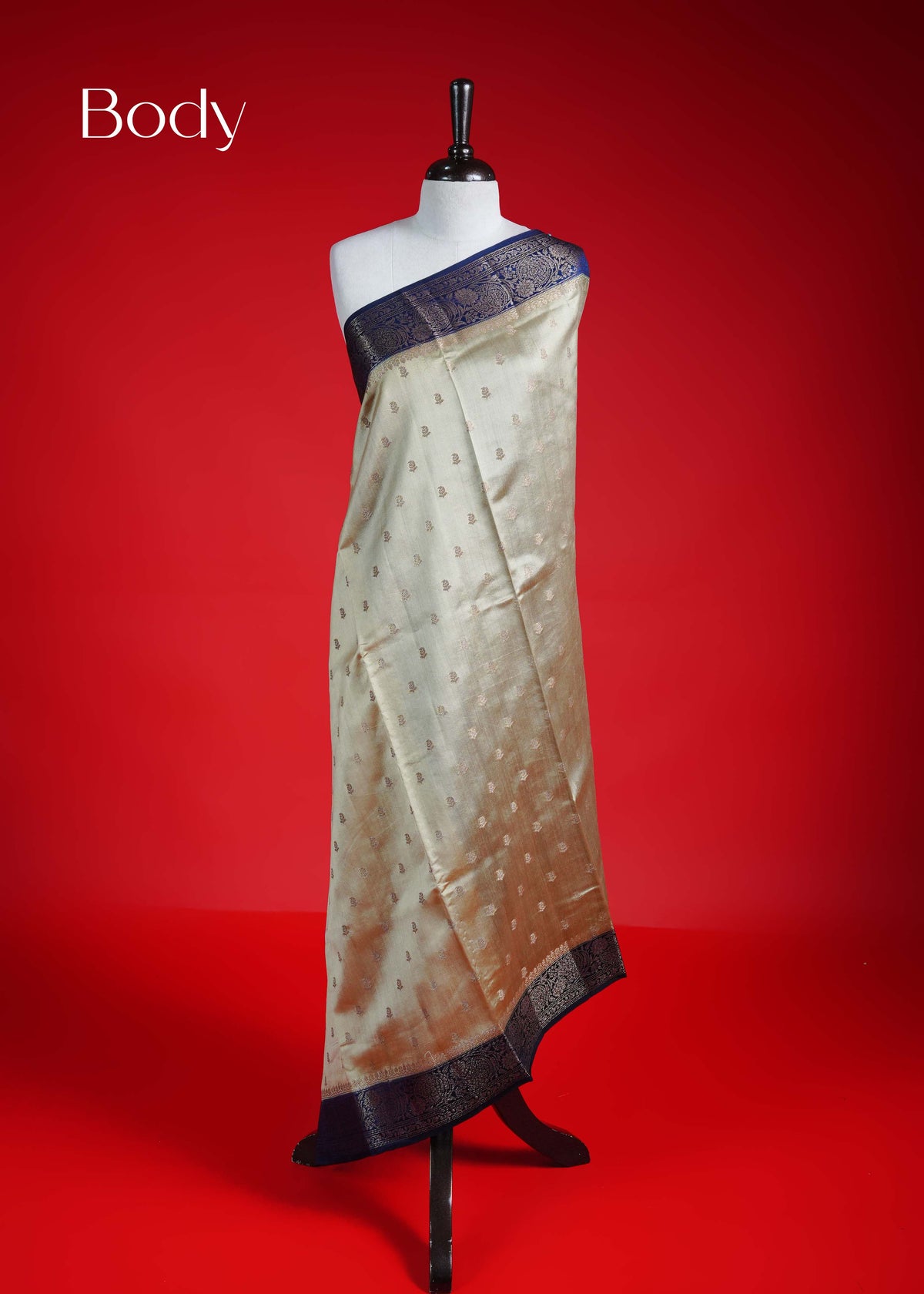 Royal Cream colour Banarasi soft silk saree