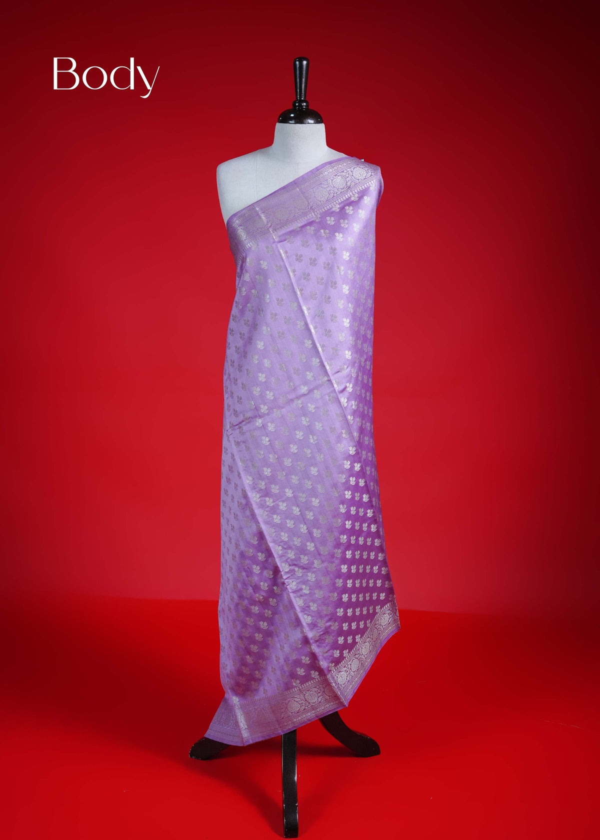 Lavender colour Banarasi soft silk saree