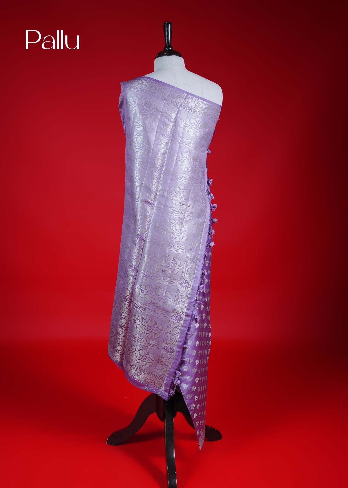 Lavender colour Banarasi soft silk saree