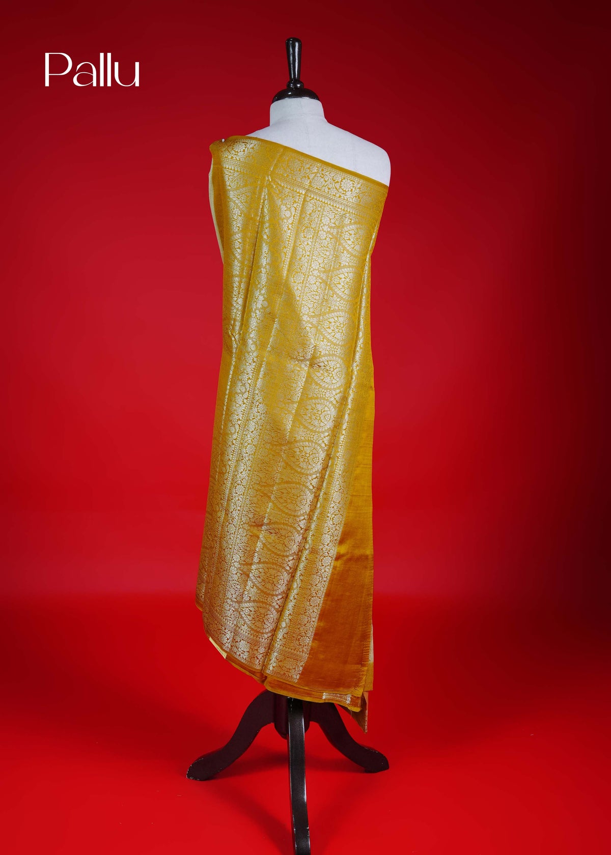 Yellow beige colour Banarasi soft silk saree