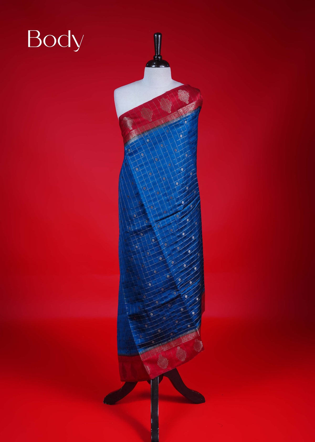 Blue colour Banarasi soft silk saree