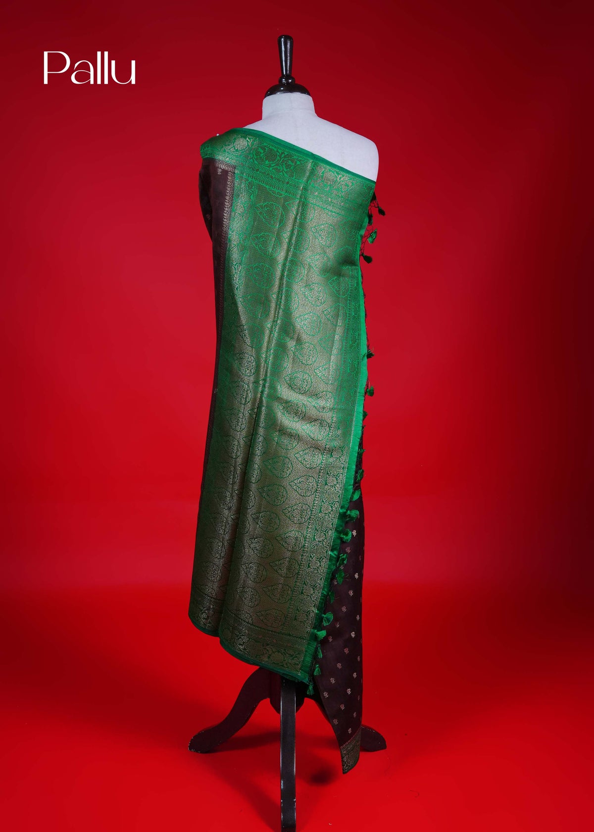 Brown colour Banarasi soft silk saree