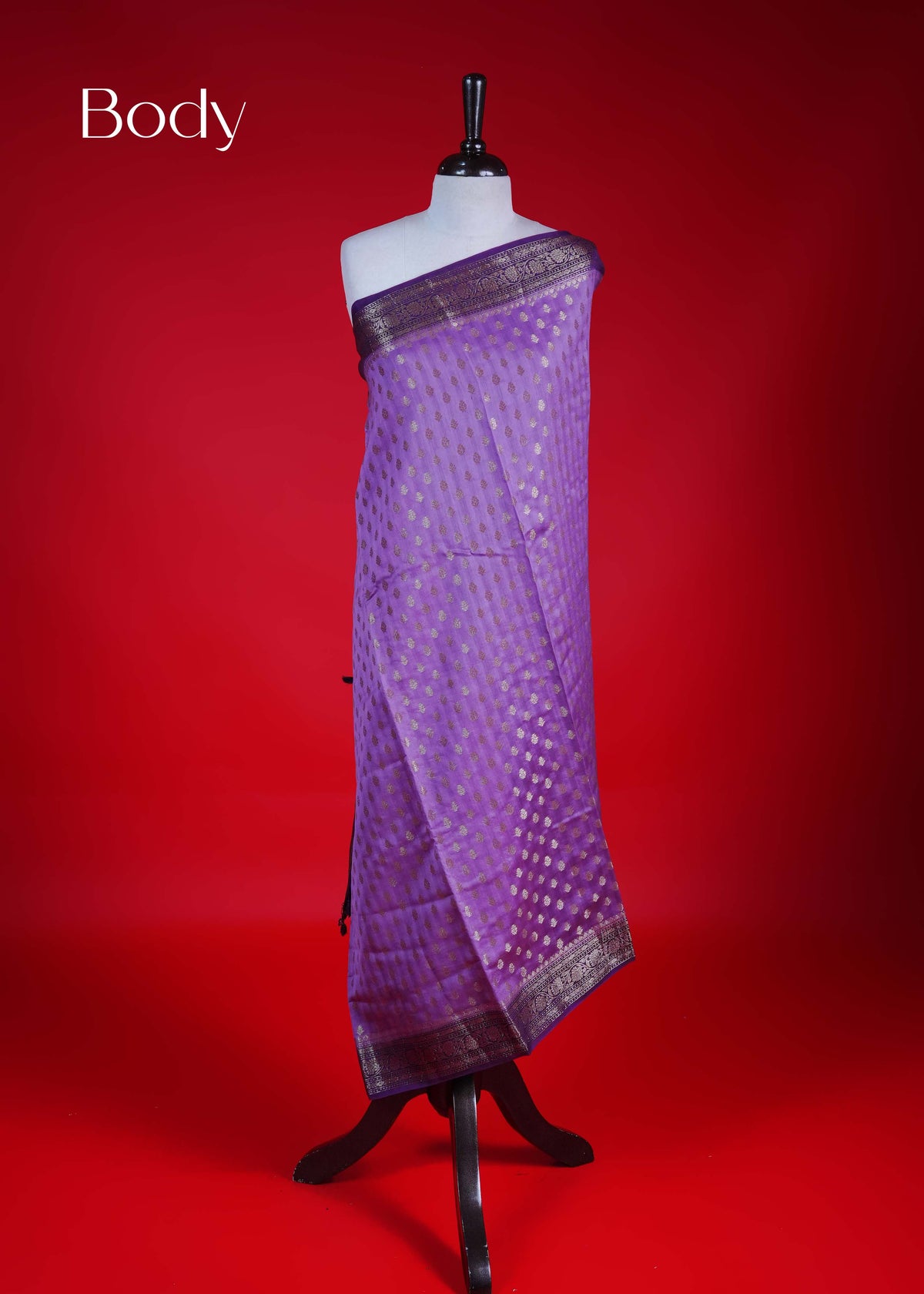 Lavender colour Banarasi Chanderi silk saree