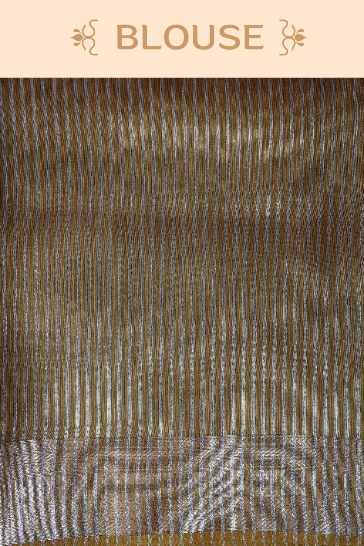 Olive colour Banarasi Chanderi silk saree