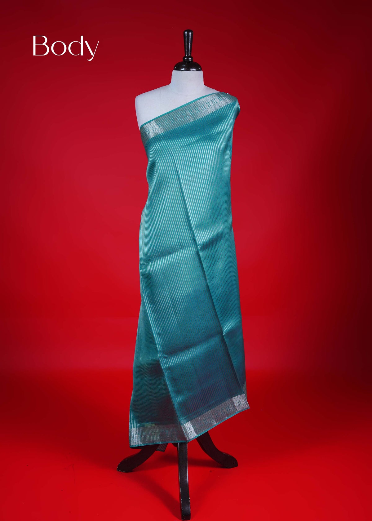 Sea Green colour Banarasi Chanderi silk saree