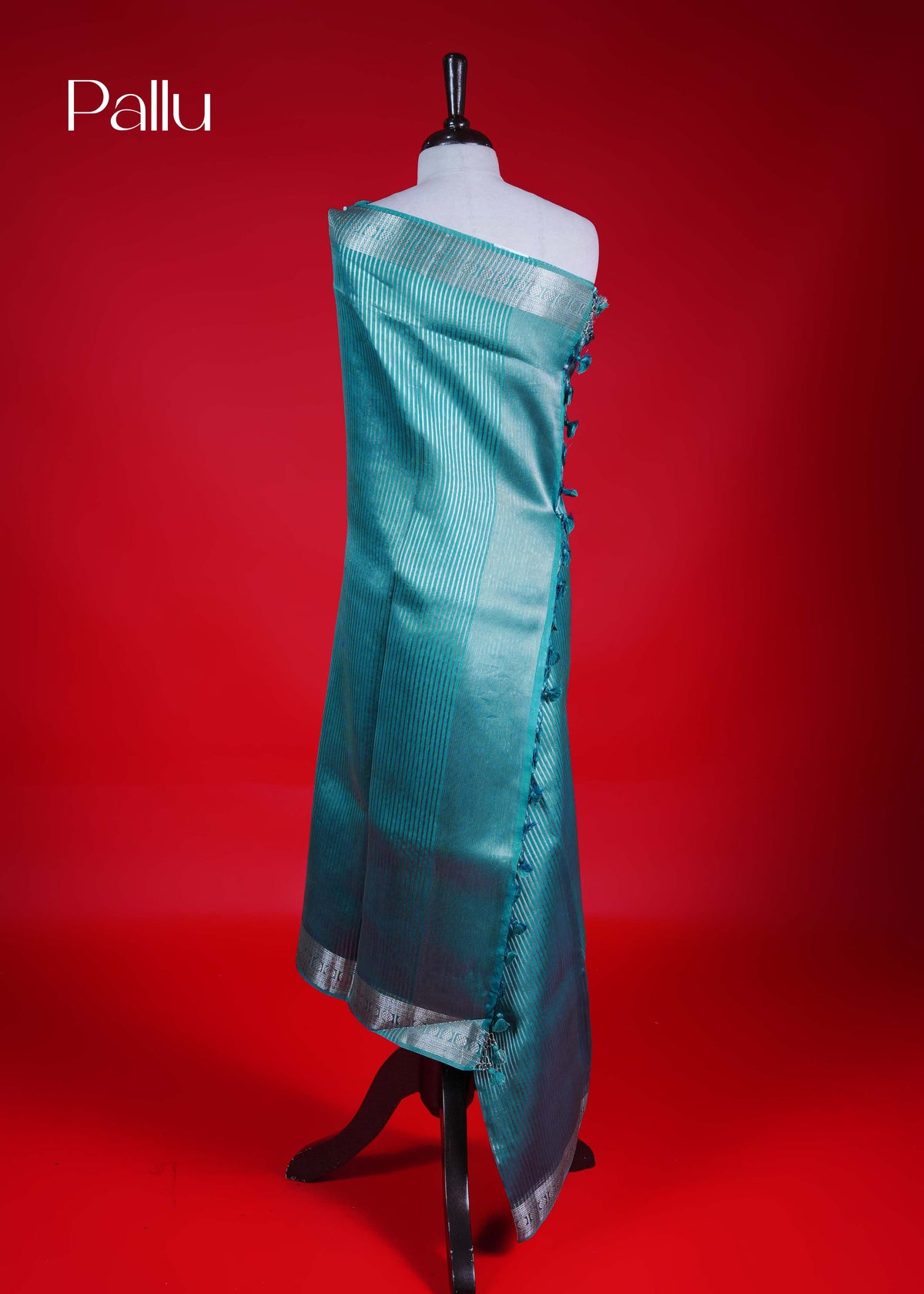 Sea Green colour Banarasi Chanderi silk saree