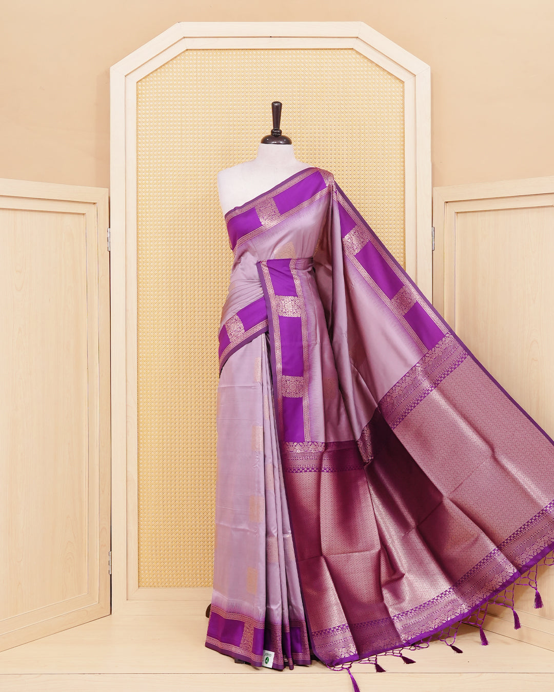 Lavender colour soft silk saree