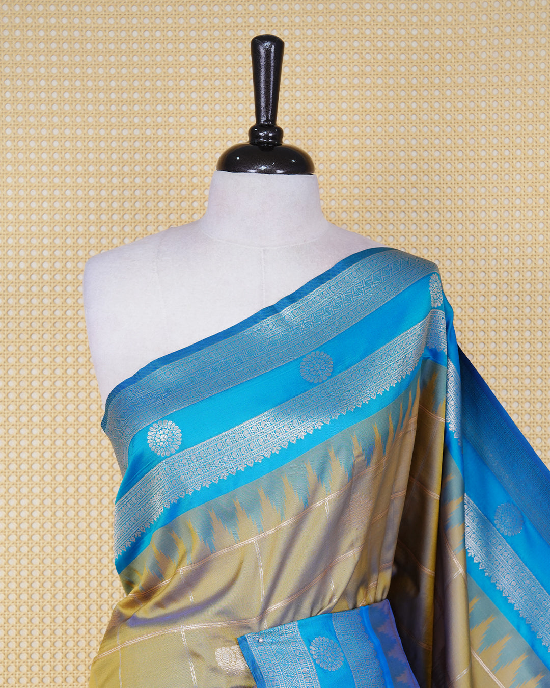 Olive colour soft silk saree