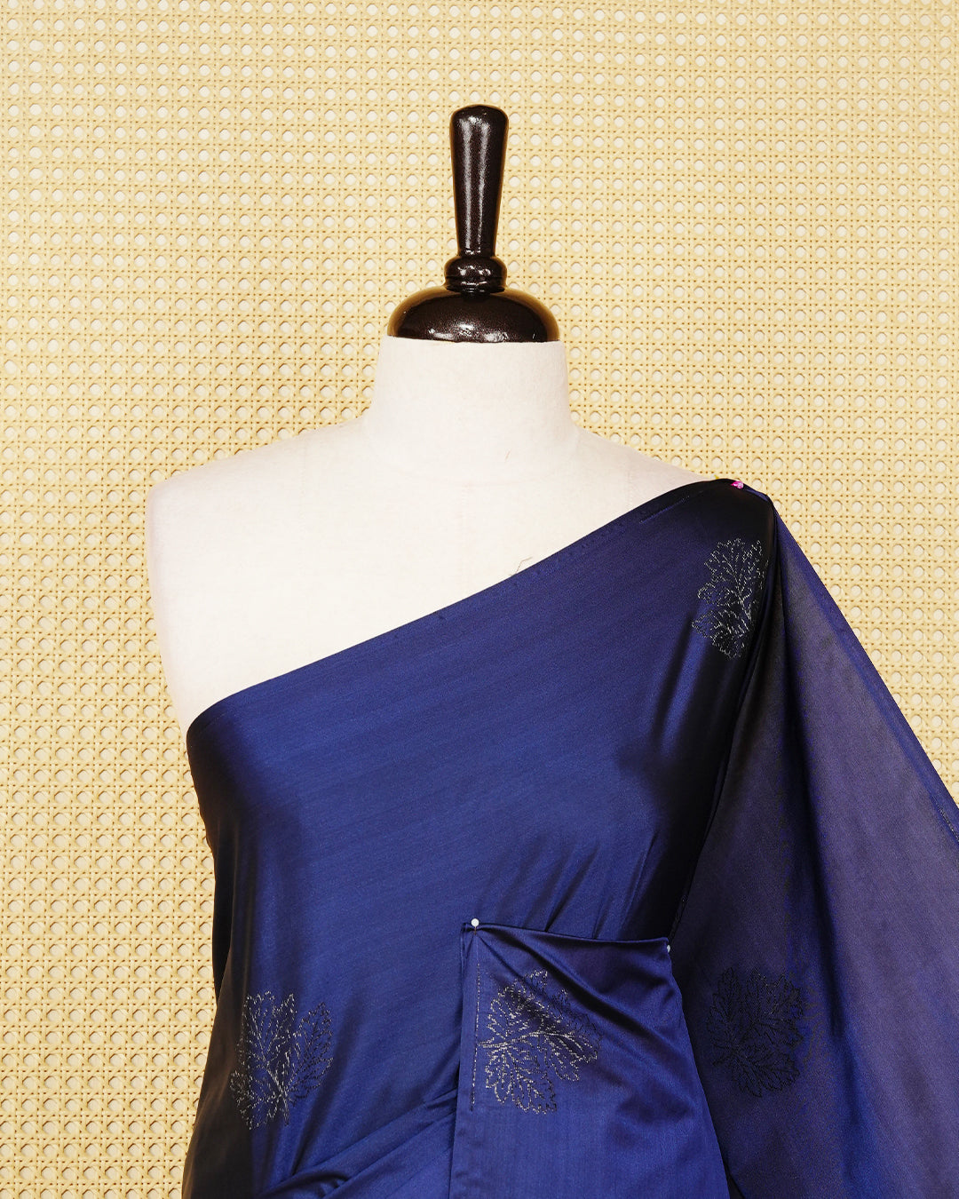 Navy blue colour soft silk saree