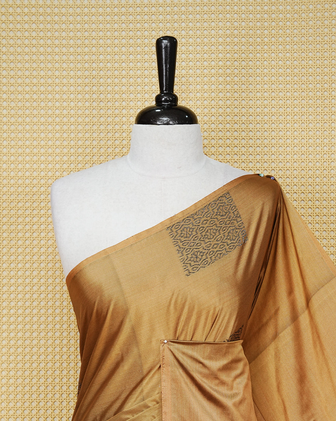 Antique gold colour soft silk saree