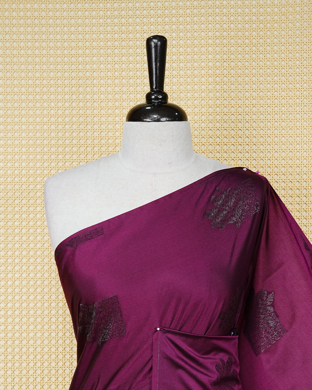Wine colour soft silk saree